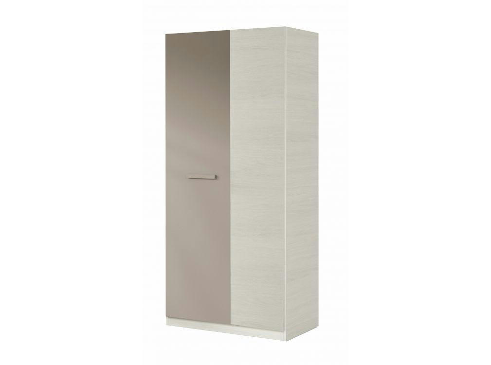 MAUD - Armoire 2 portes L90cm x H200cm - Taupe