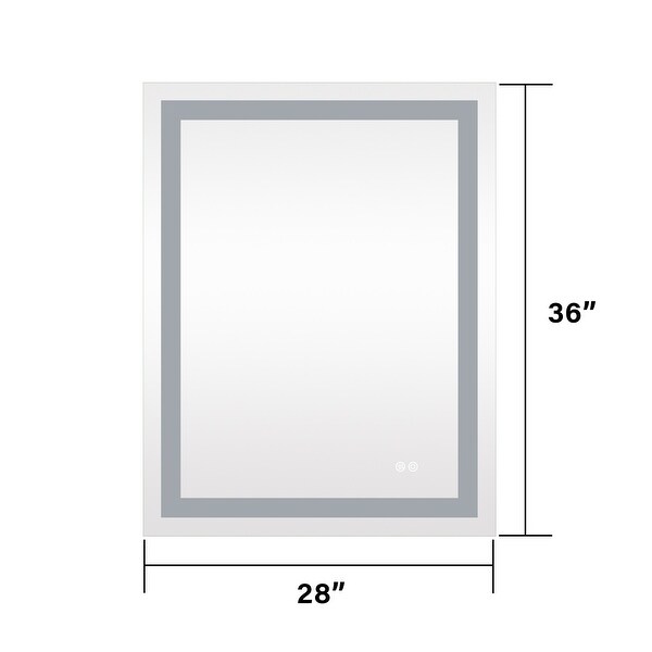 LED Lighted Bathroom Mirror with 3 Colors Light and Touch Button