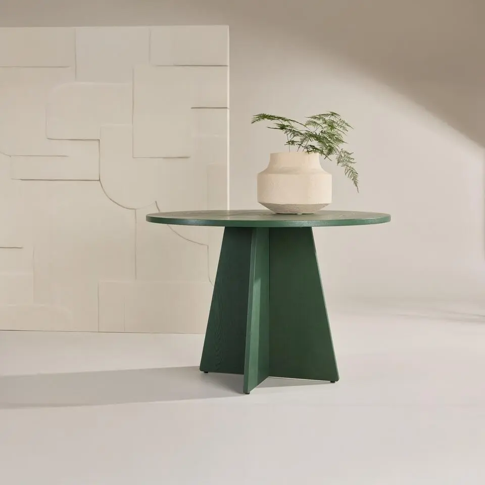 Eettafel Rond - Groen MDF - 110x110x75cm - Bootcut