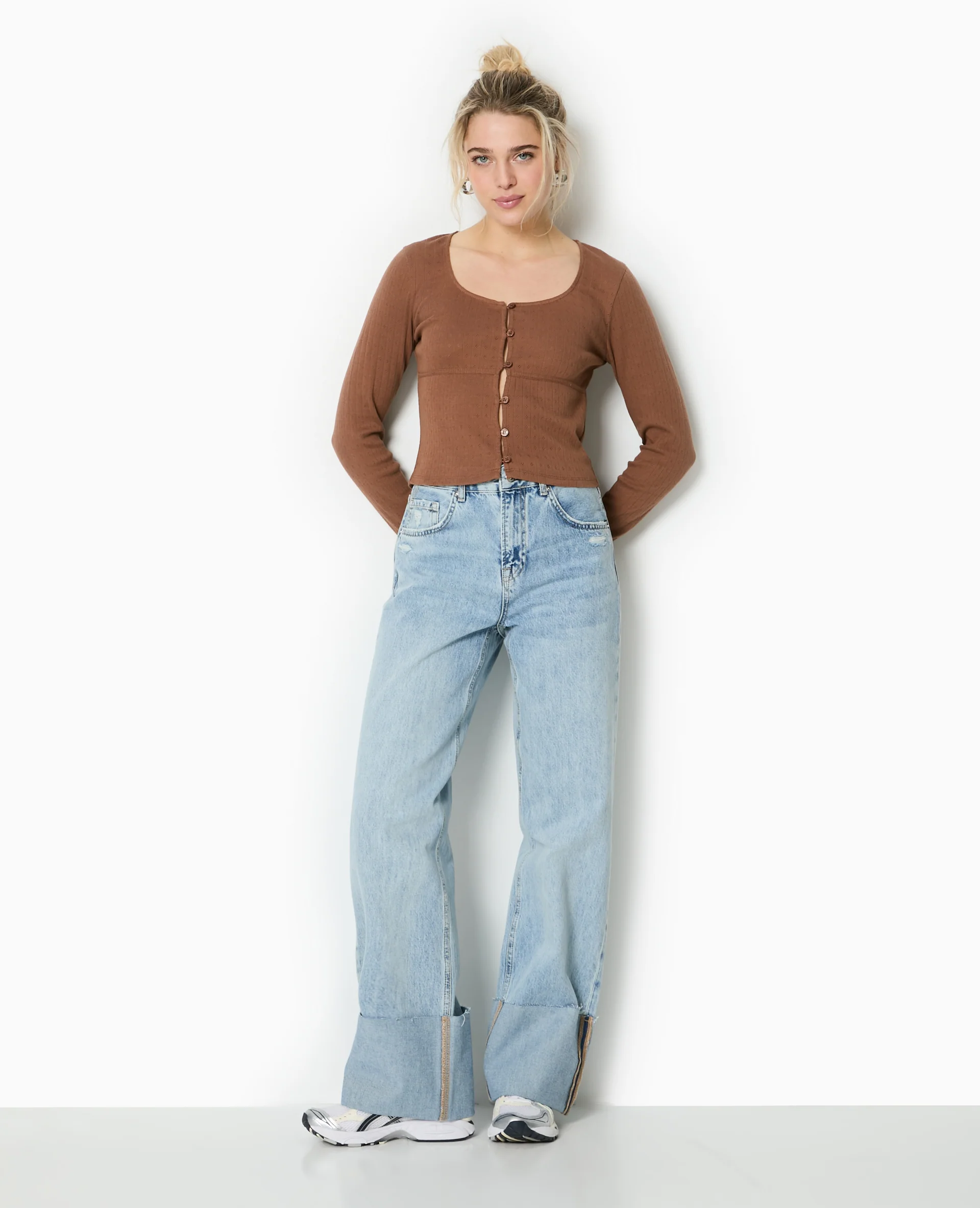 Top cardigan en maille fantaisie