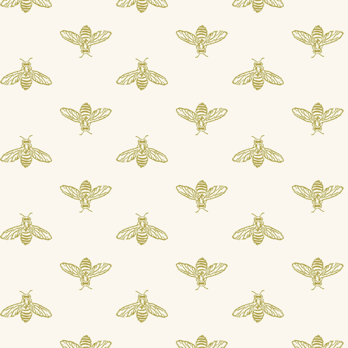 Joules Vliesbehang - Block Print Bee Antique - Goud - 10mx52cm