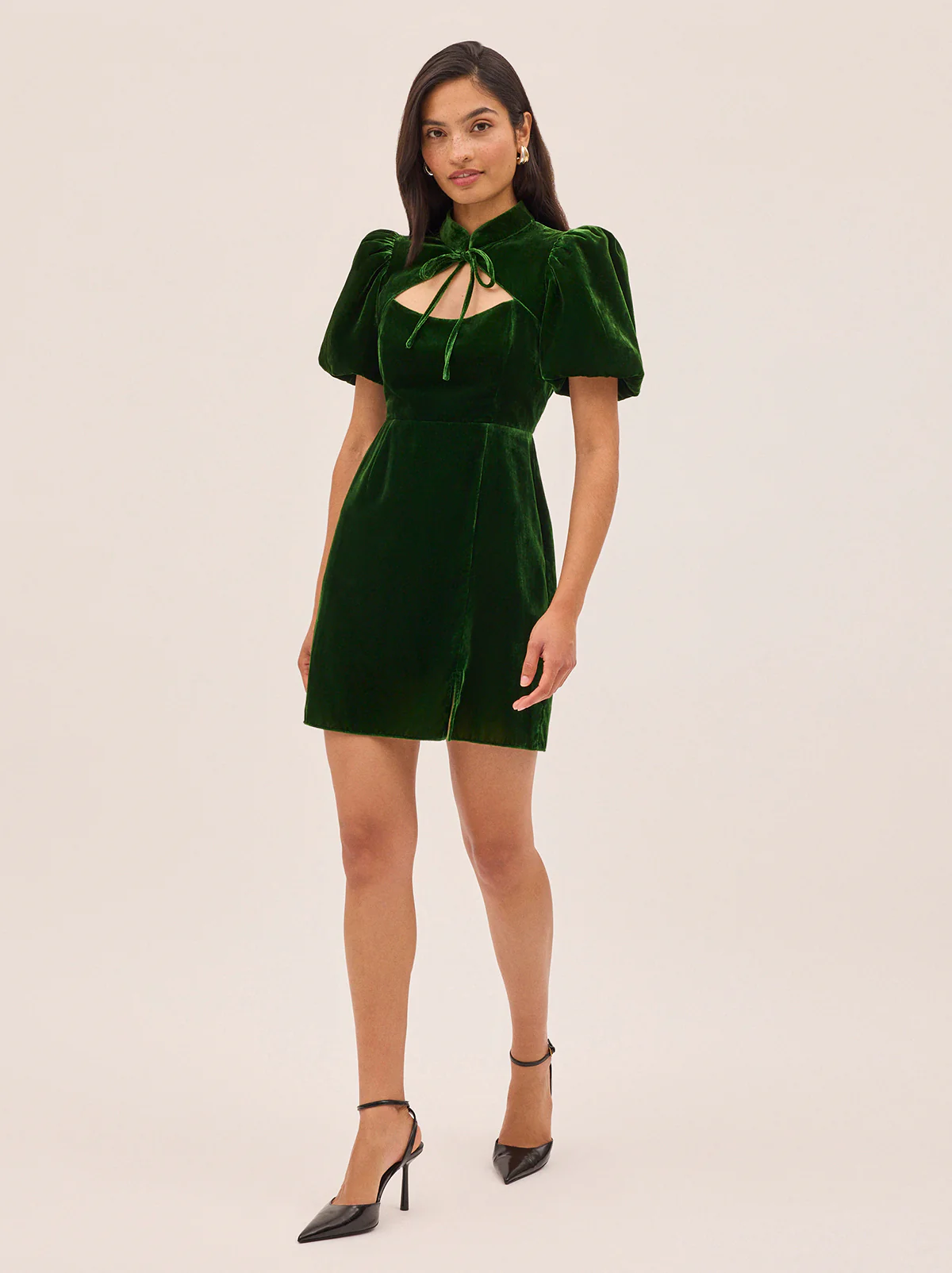 Josette Green Velvet Mini Dress
