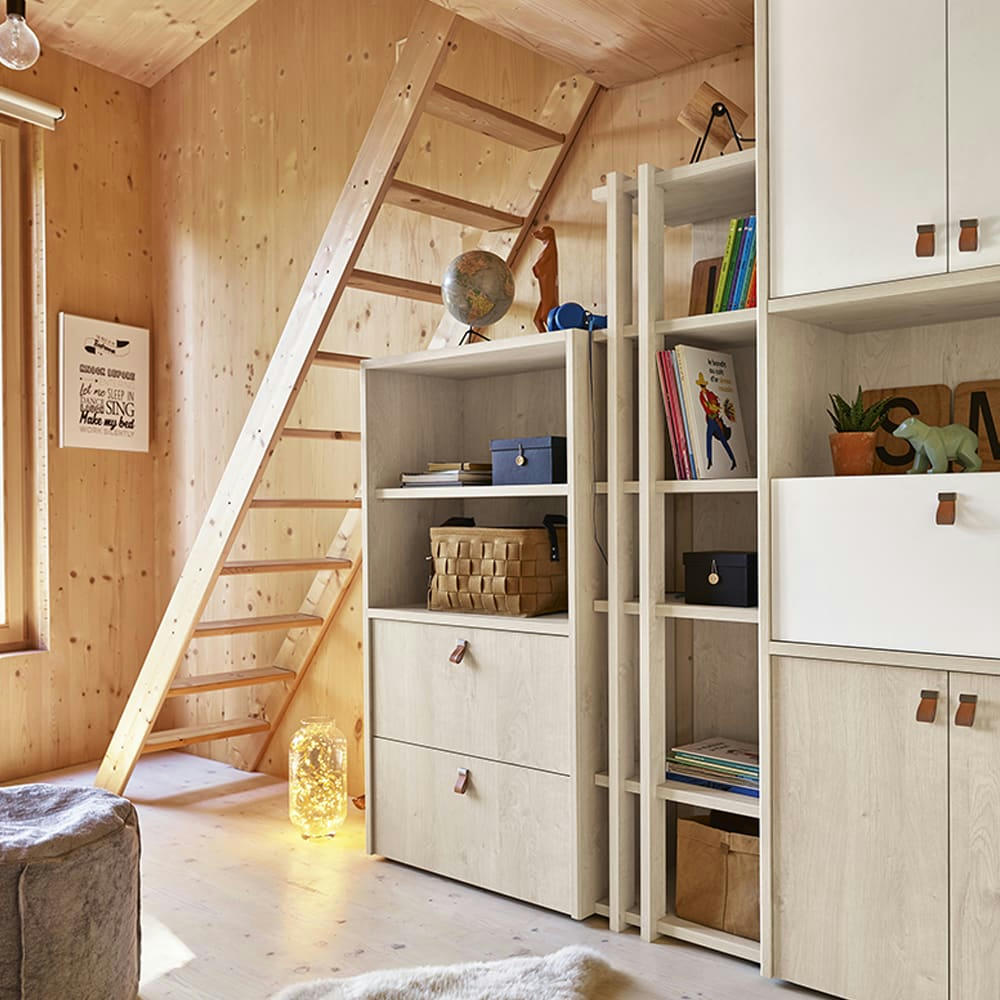 LODGE - Option tiroir de rangement effet bois blanc