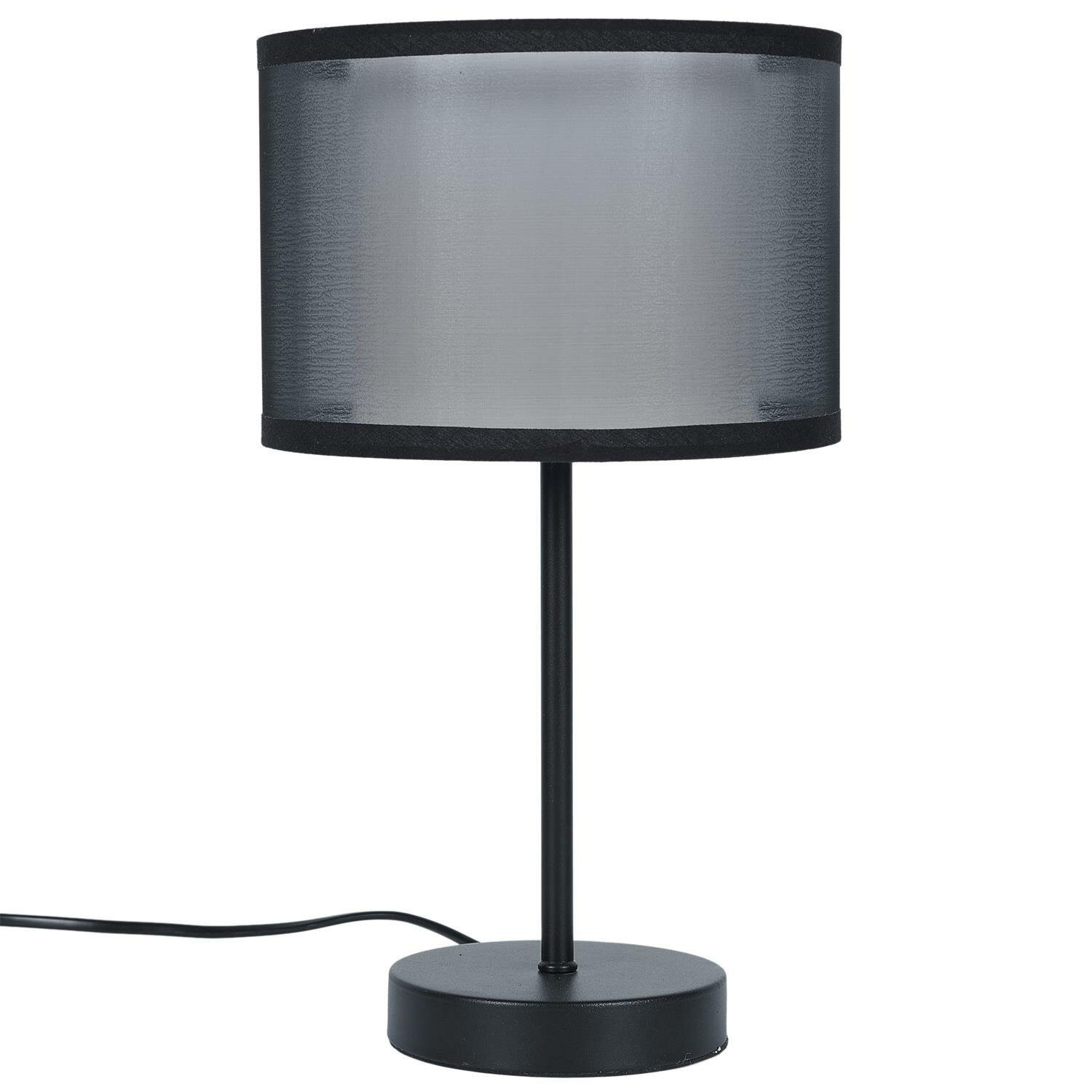 LAMPA STOŁOWA szara Z PODWÓJNYM KLOSZEM żelazo i metal
