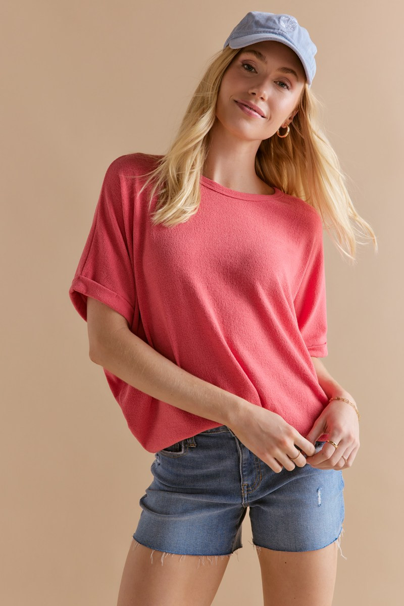 Annabeth Crew Neck Dolman Tee