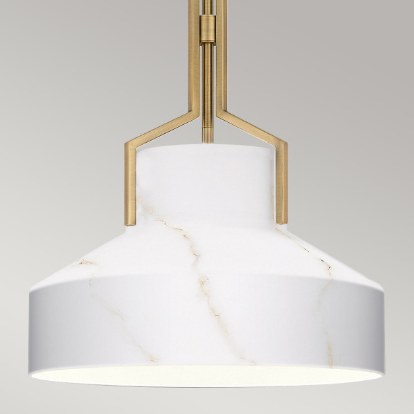 Lampa wisząca postarzany mosiądz-opalowy BRECKEN 2xE27x60W Quoizel