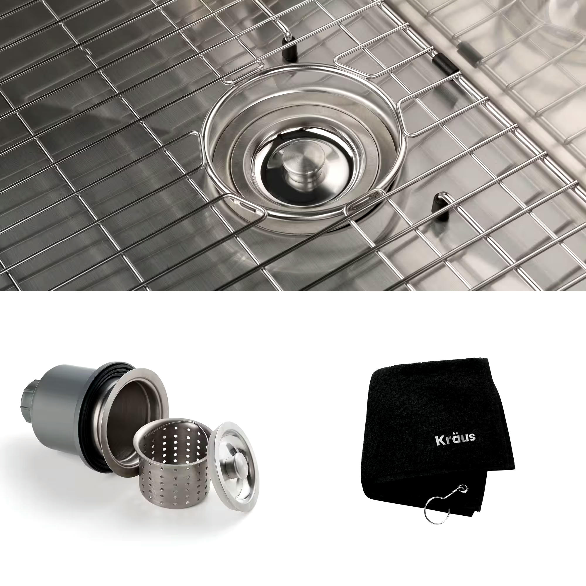 Kraus Standard PRO™ Apron Front Farmhouse Stainless Steel Single Bowl Kitchen Sink, 36x21x10-in