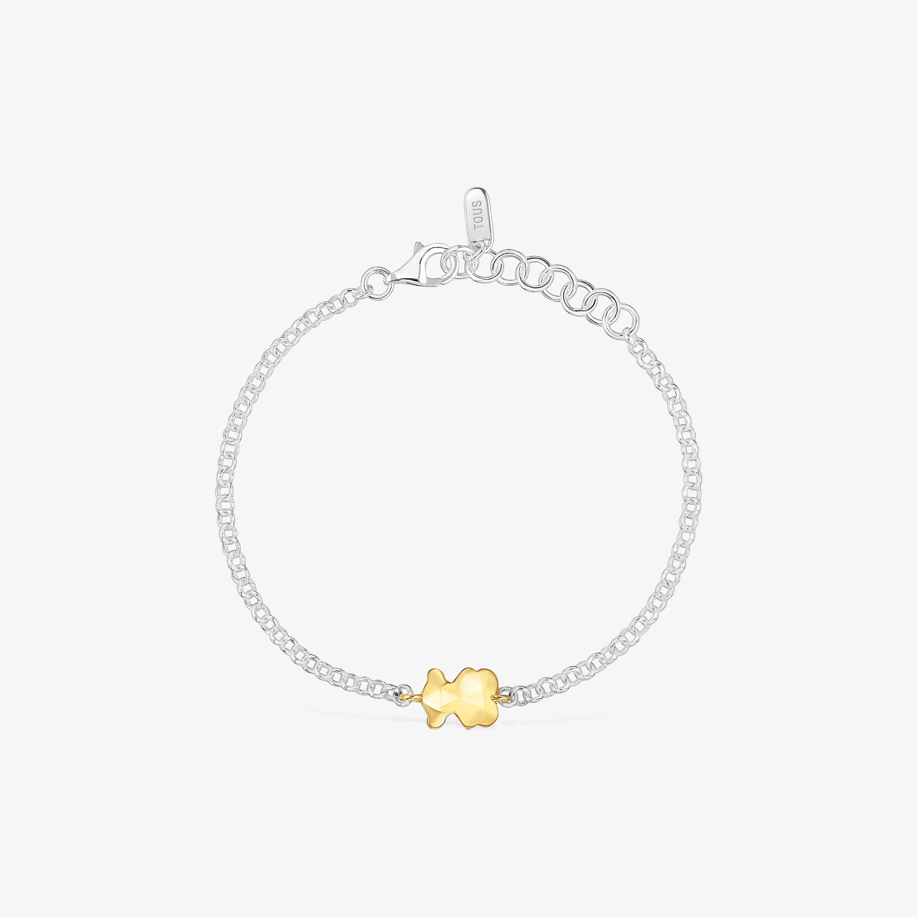 Pulsera cadena oso bicolor Icon Metal