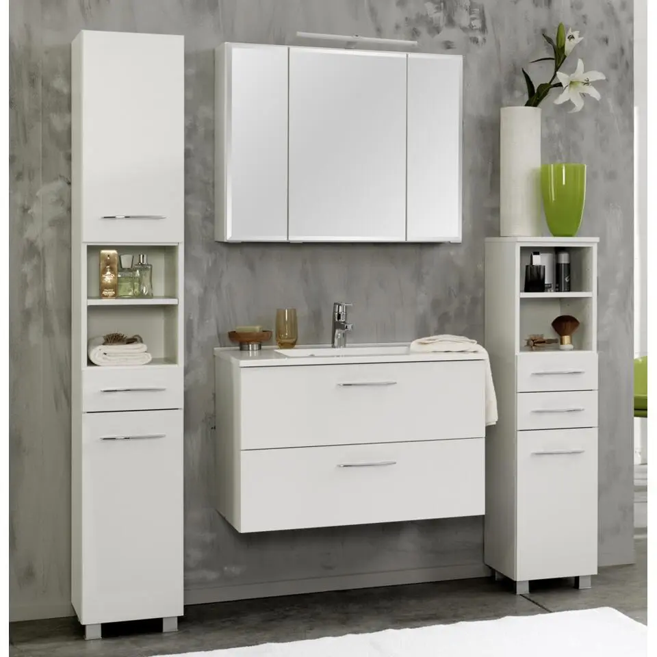 Spiegelkast Portofino - Inclusief verlichting - 80 x 20 x 64 cm - Wit