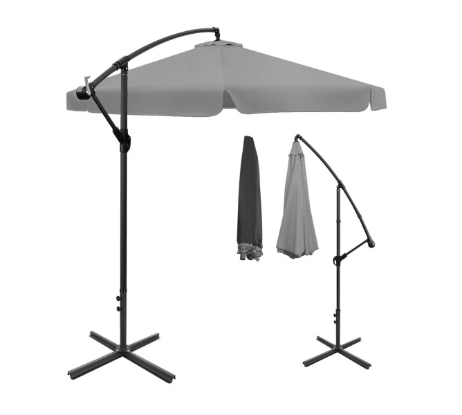 Składany parasol ogrodowy 350 cm XXL pokrowiec grafitowy