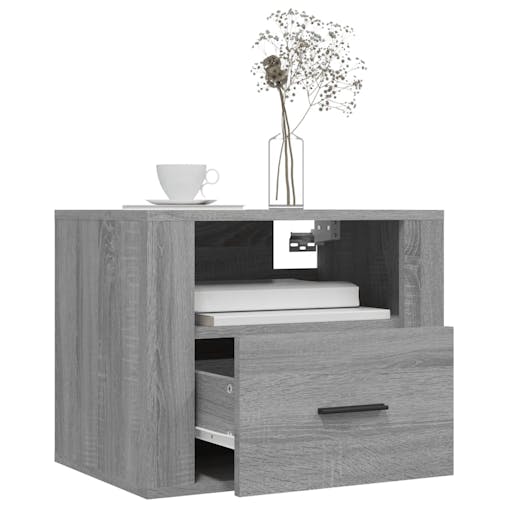 NNEVL Wall-mounted Bedside Cabinets 2 pcs Grey Sonoma 50x36x40 cm