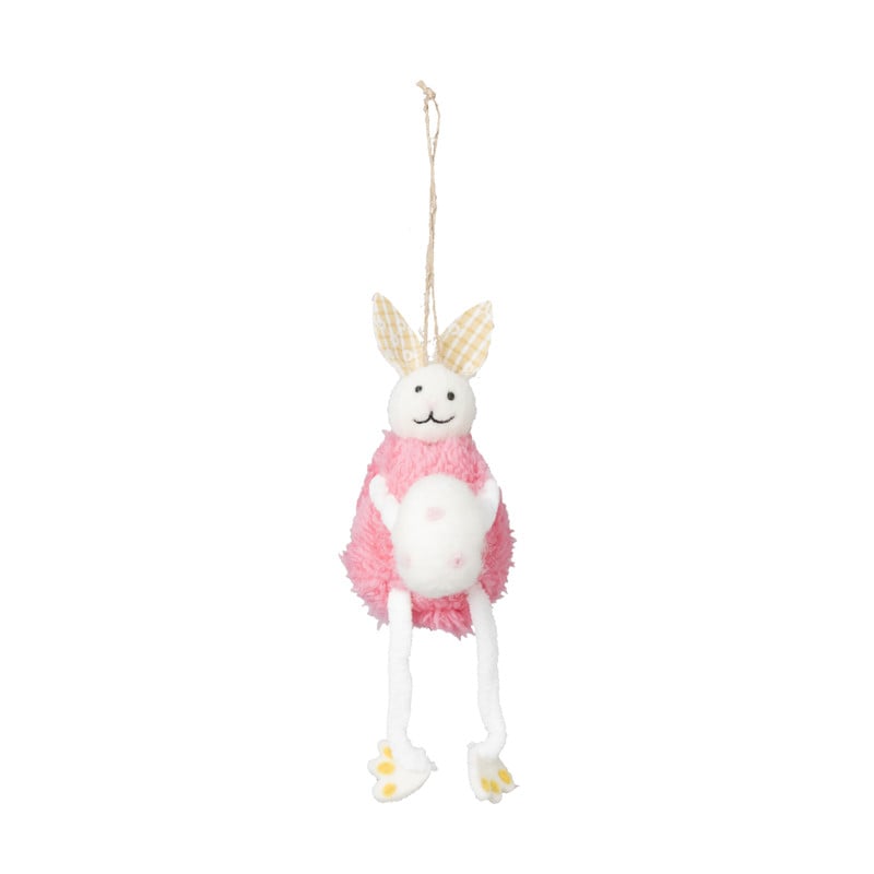 Hanger konijn pluche - 5,5x8x18 cm - diverse varianten