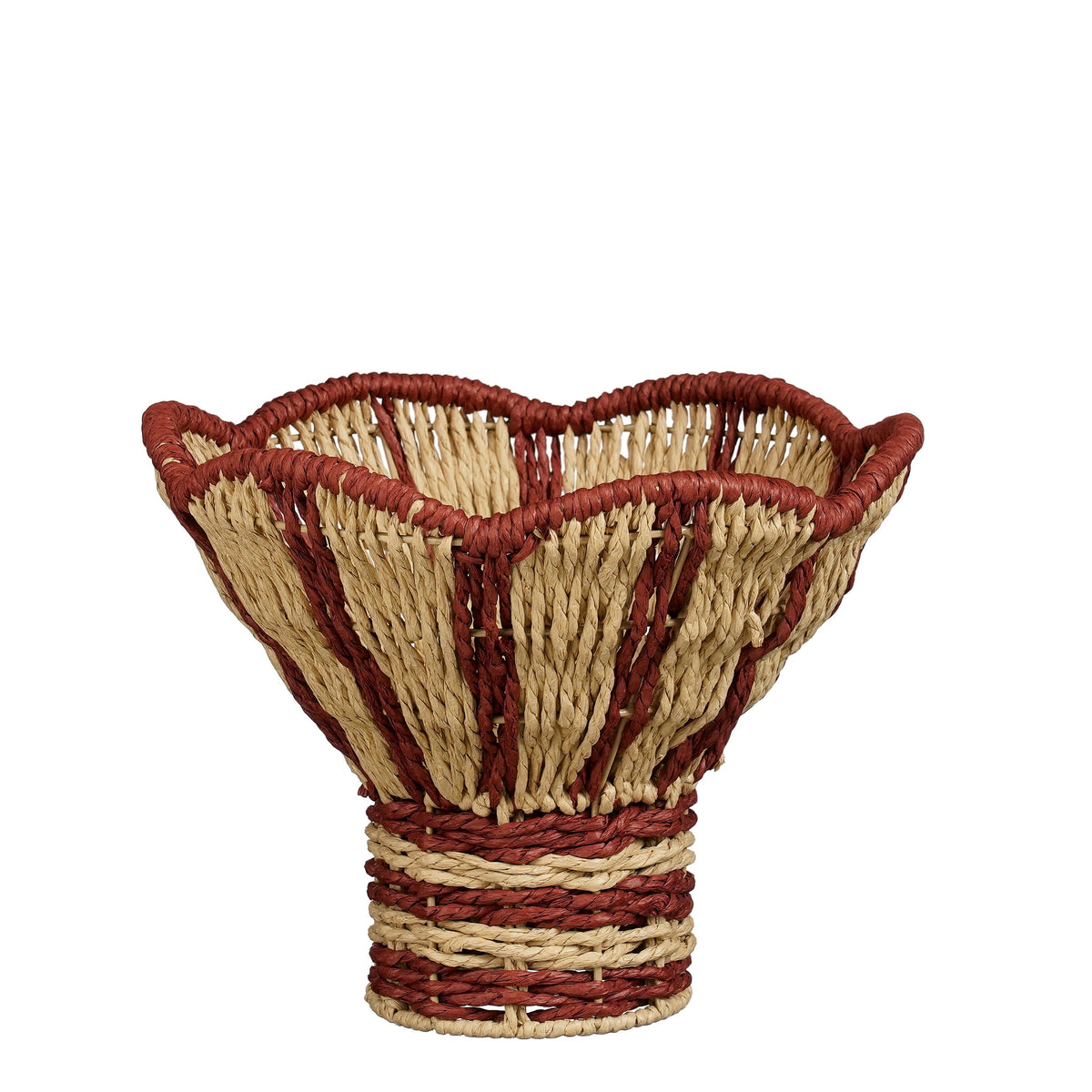 Mica Decorations Opbergmand met Handvatten - Organizer Rotan - Woondecoratie en Opbergen - H20 x Ø28 cm - Bruin, Zwart