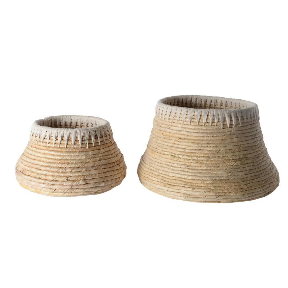 ROP - Panier rond en tressage Abaca et corde  (set de 2)