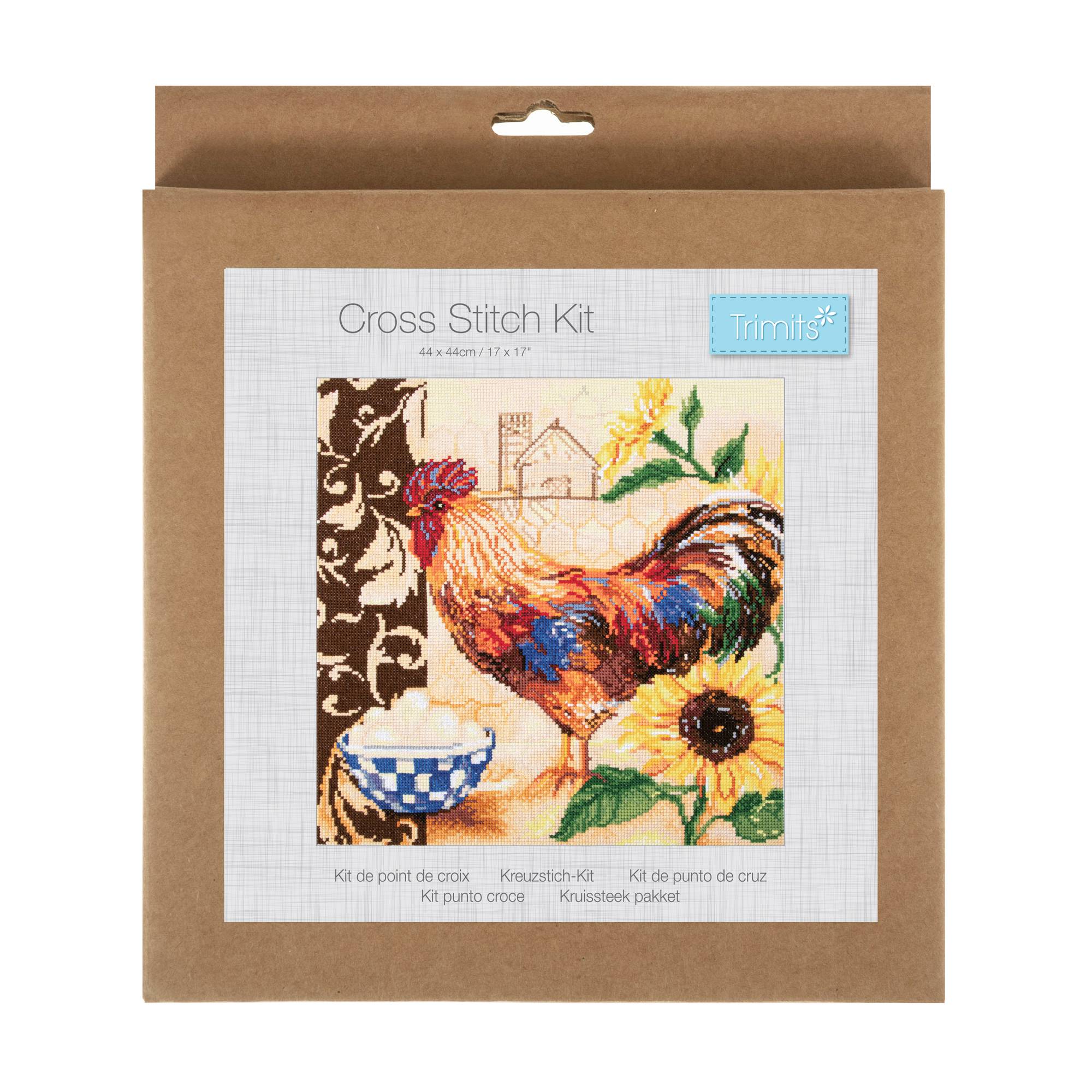 Trimits County Rooster Large Cross Stitch Kit 36cm x 36cm