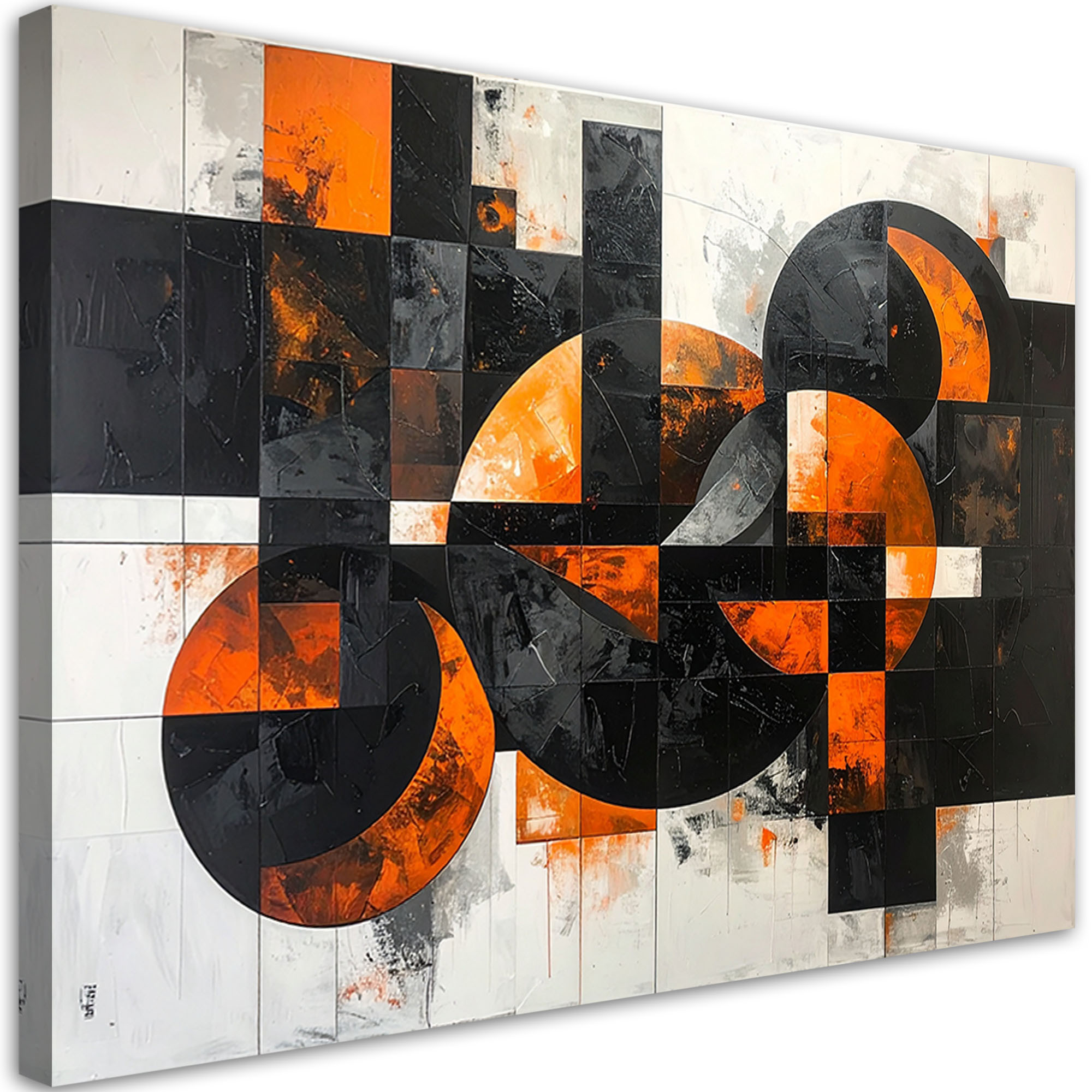 Obraz do salonu pokoju biura, Abstrakcja koła kształty czarno 30x20