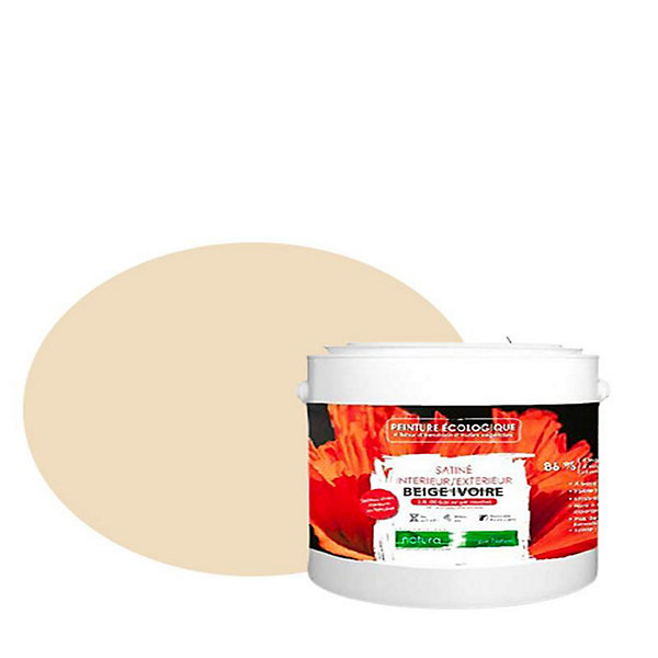Beige Ivoire Peinture interieur exterieur aspect satin Natura - Beige Ivoire - 2.5L