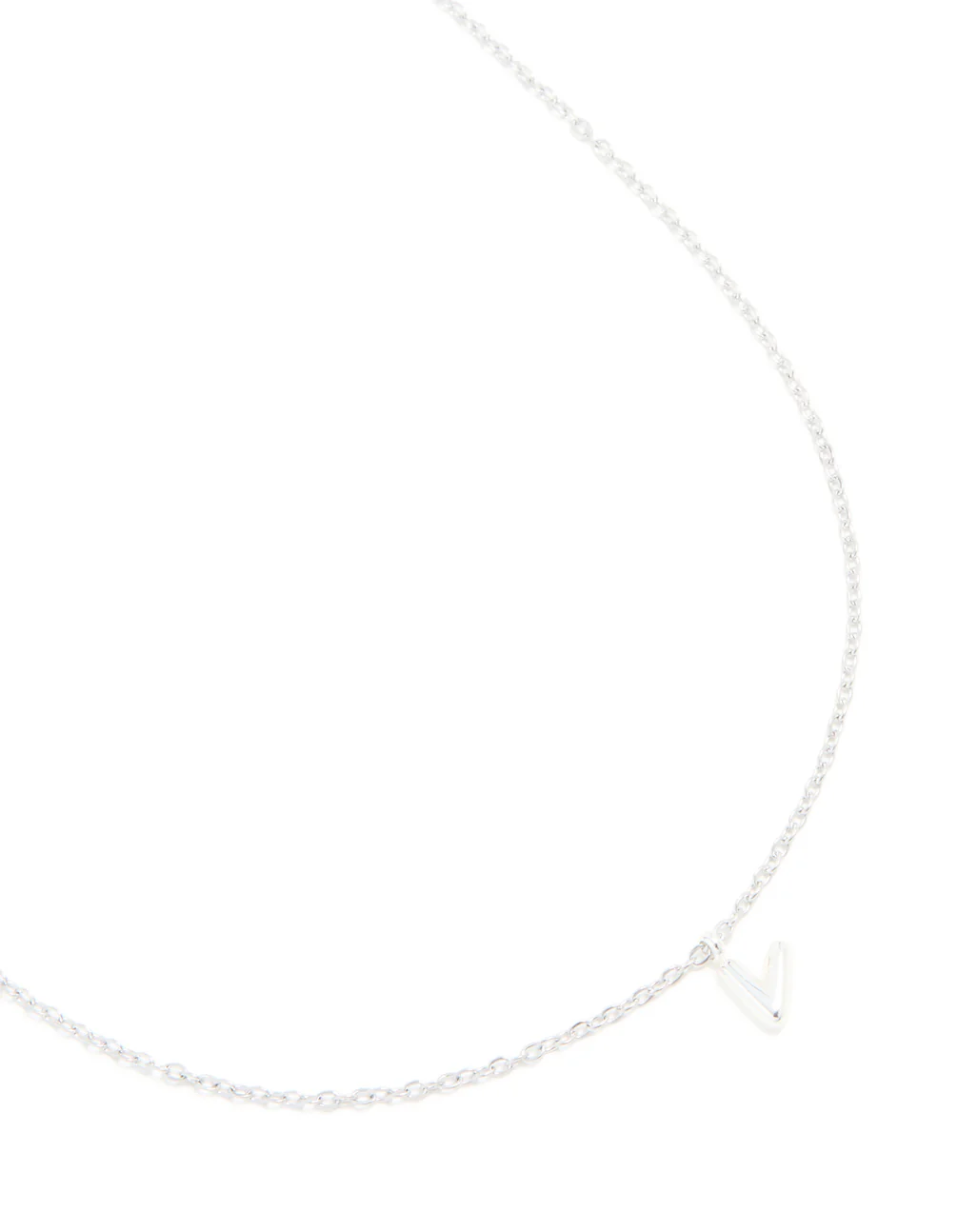 Waterproof Stainless Steel Mini Bubble Letter V Necklace