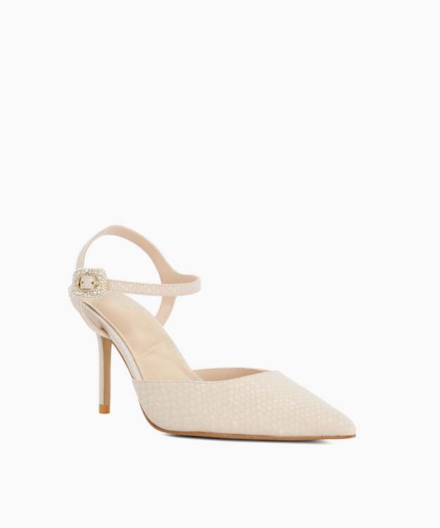 Channel Blush - Buckle-Detail Heeled Courts