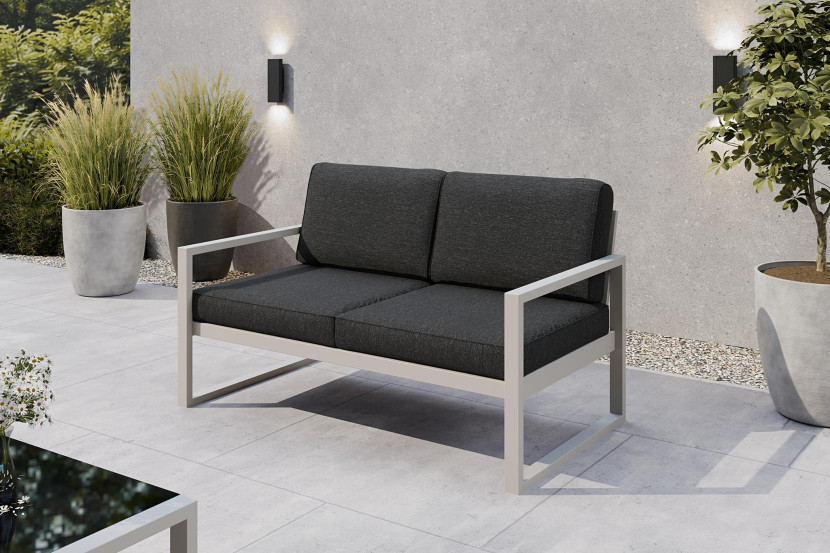Sofa ogrodowa 2-osobowa ALICANTE grafitowa z kaszmirowym stelażem