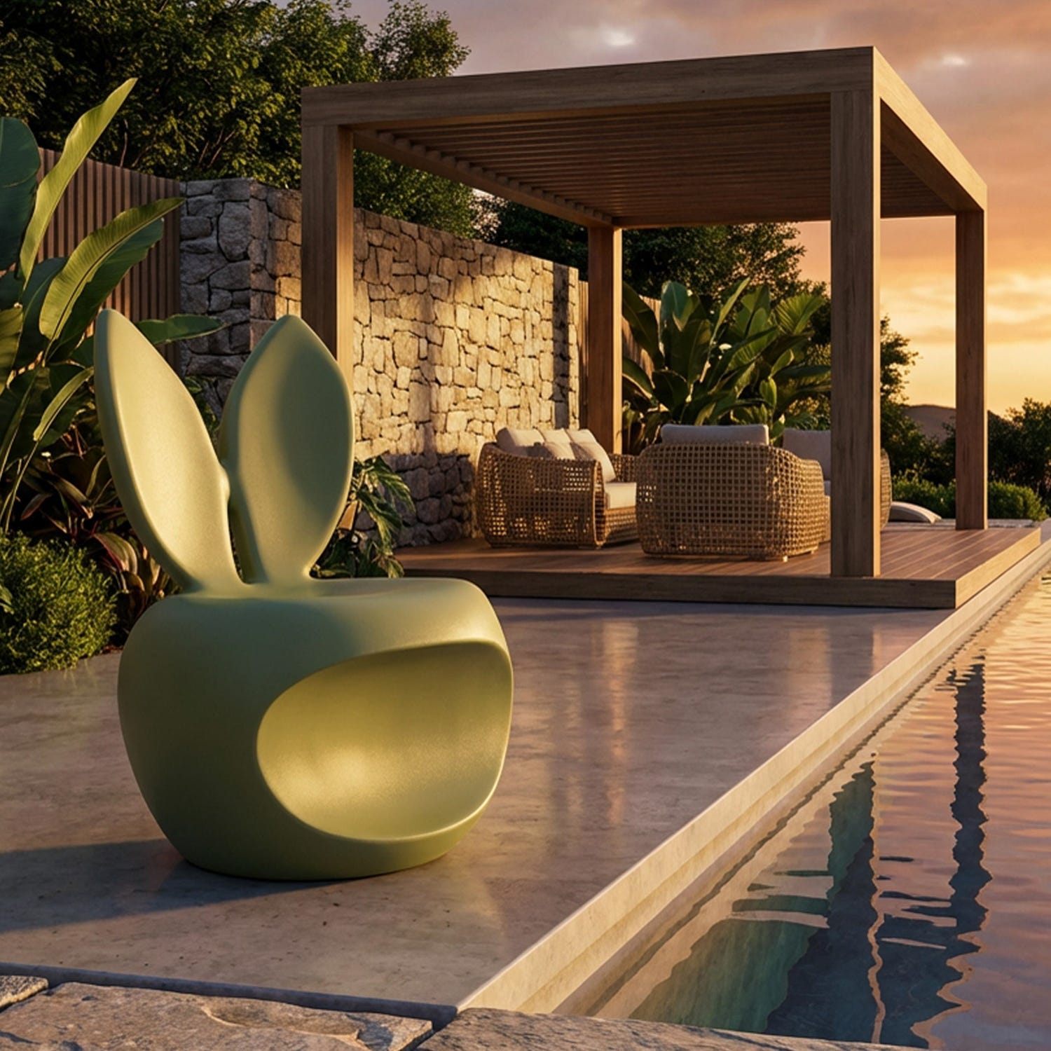 Sedia Bunny verde Mauro Ferretti