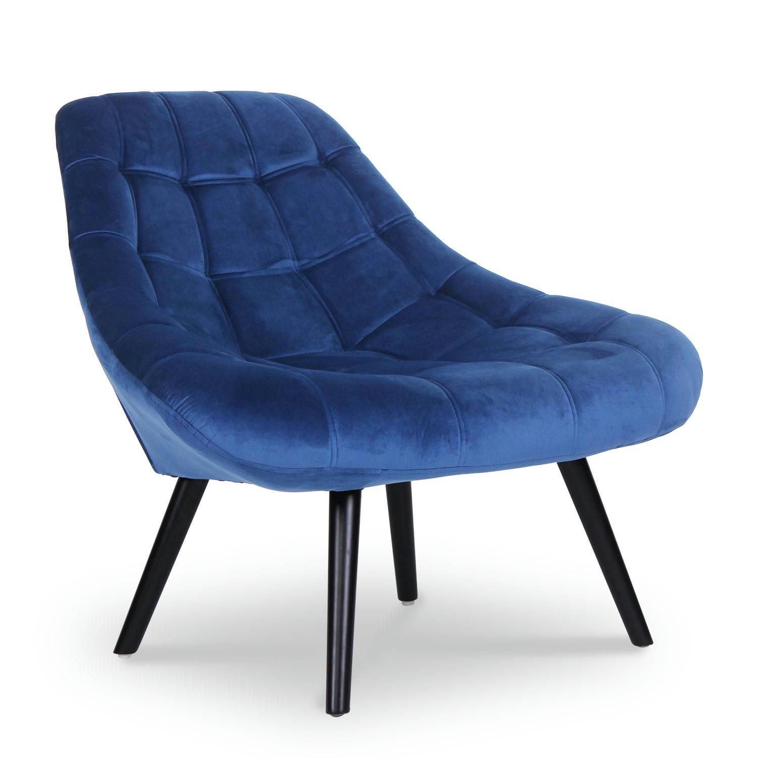 DANIOS - Fauteuil velours bleu