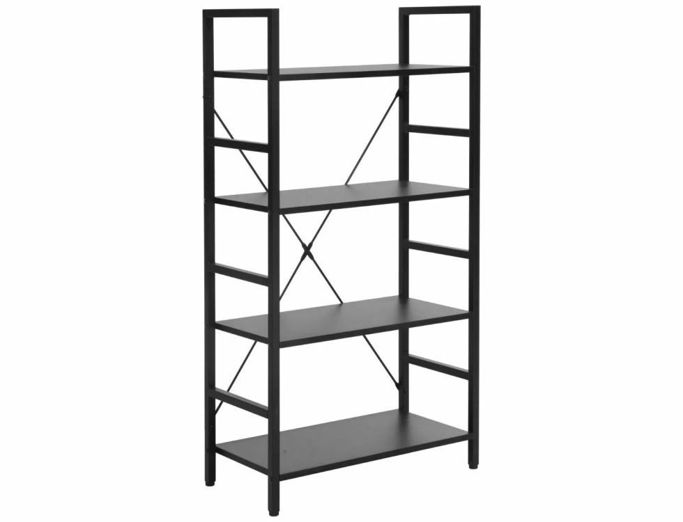 Regał na książki LOFT R4 czarny/czarny mat