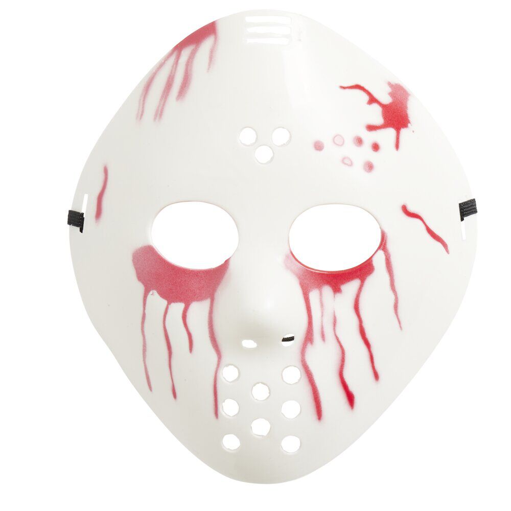 Masque Halloween serial killer avec sang dégoulinant (2 modèles)
