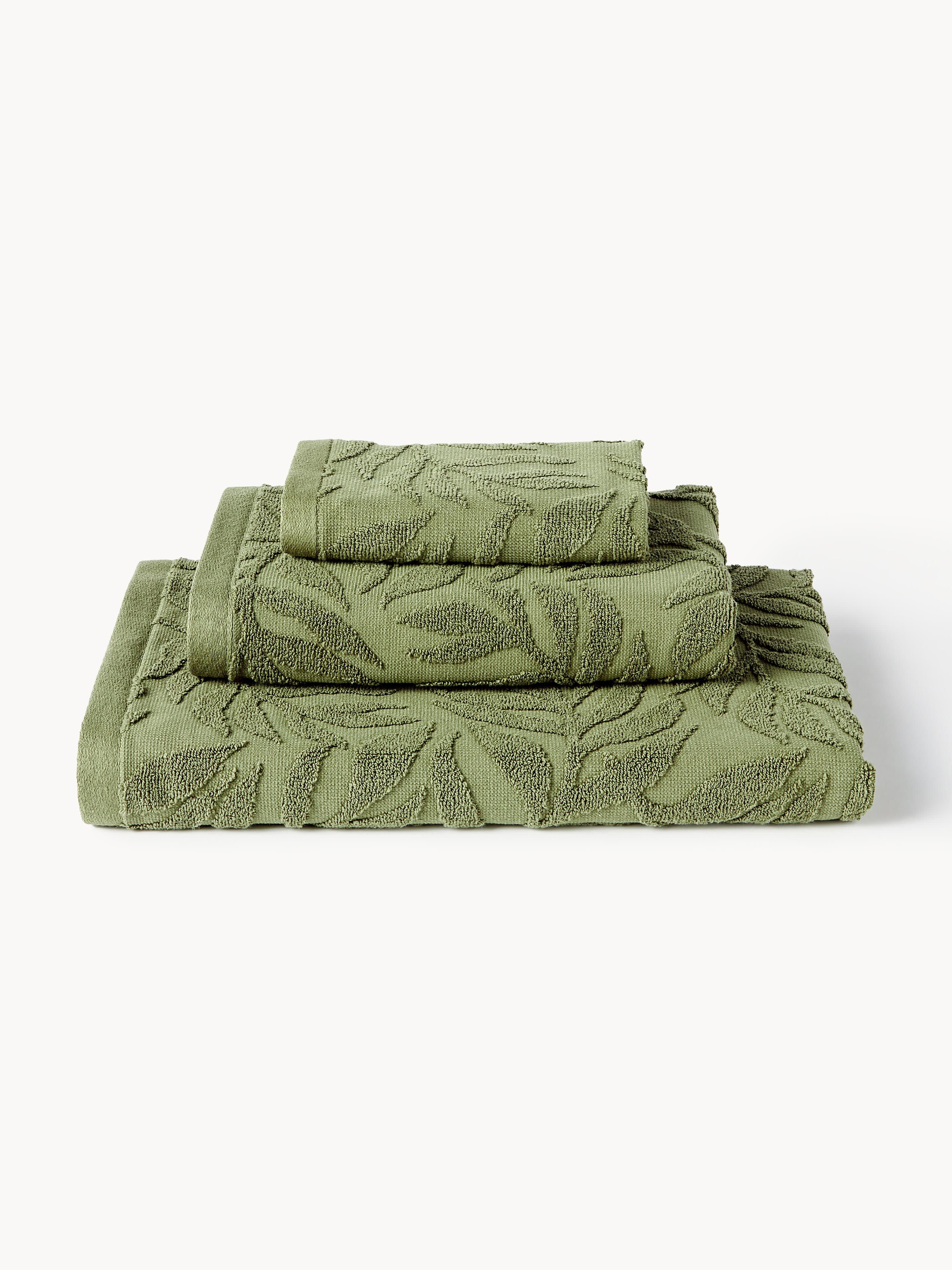 Hoch-Tief Handtuch-Set Leaf, in verschiedenen Setgrößen