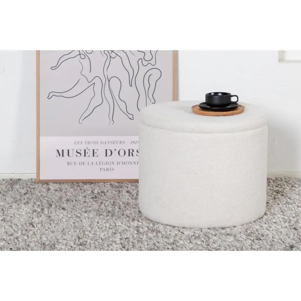 Svea - Blaze poef - teddy - wit