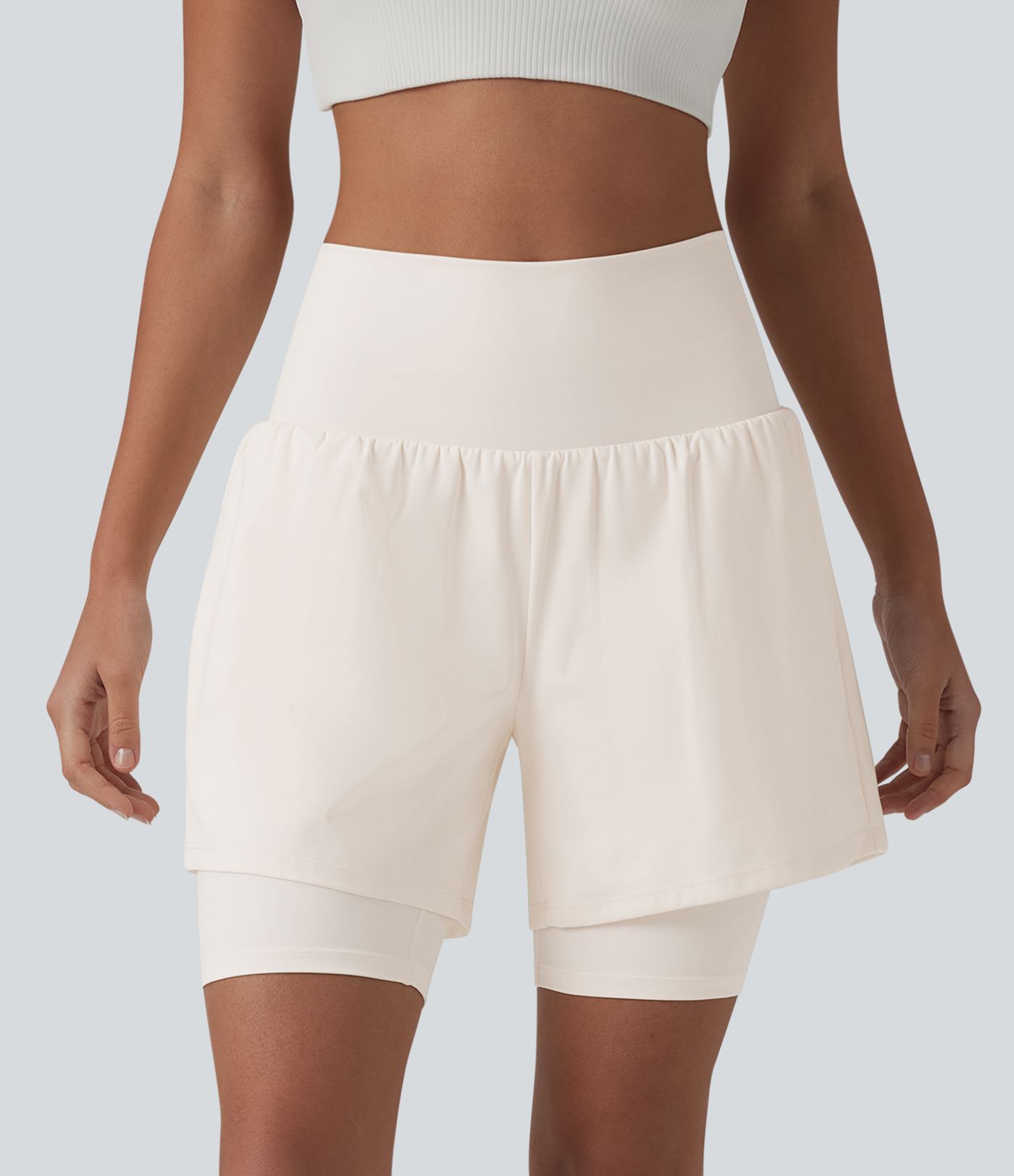 Short de yoga SoftlyZero™ Airy 2-en-1 taille ultra-haute effet frais InstantCool 17,5 cm avec poches