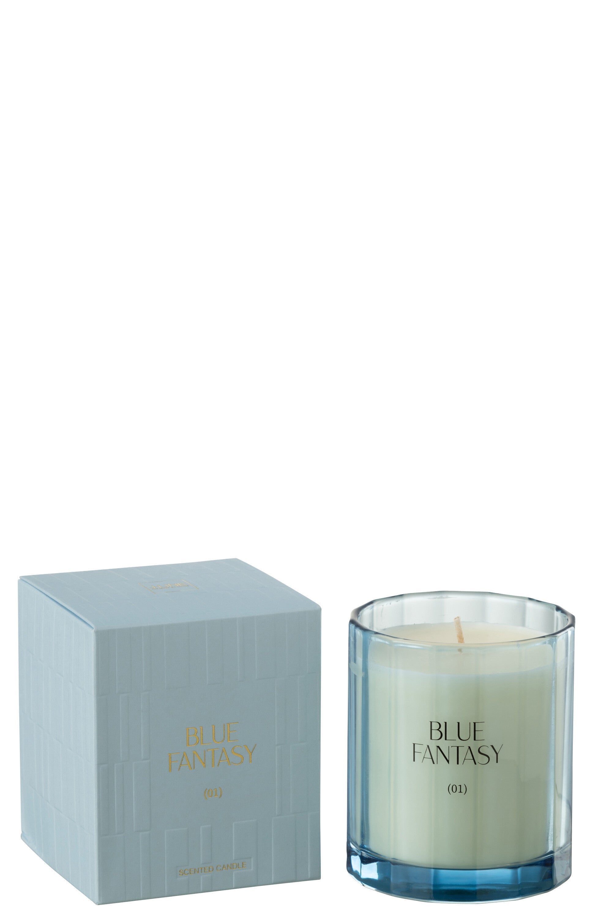 J-Line geurkaars Blue Fantasy - glas - blauw - 30U