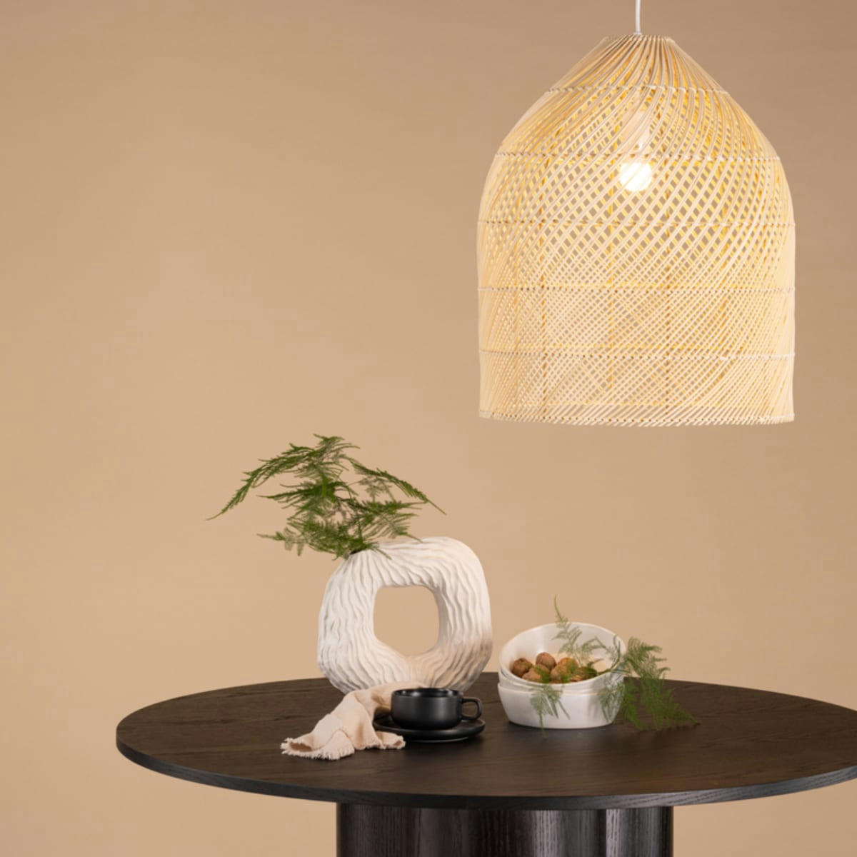 ADITA - Suspension bohème en rotin 45cm