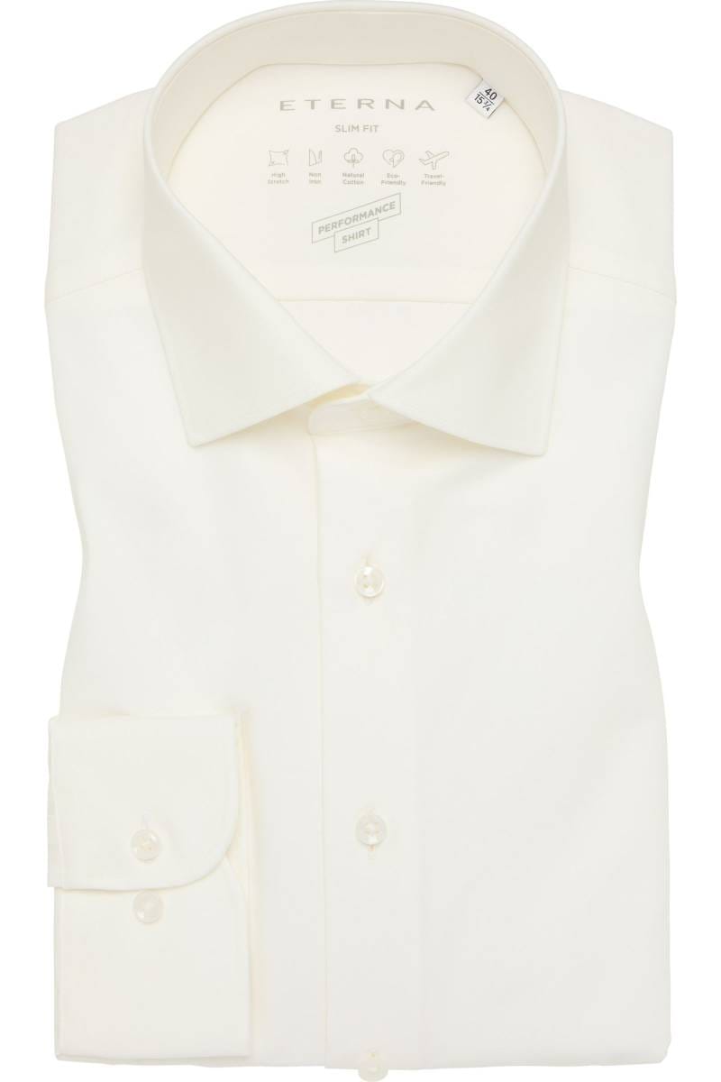 ETERNA Performance Slim Fit Hemd beige, Einfarbig