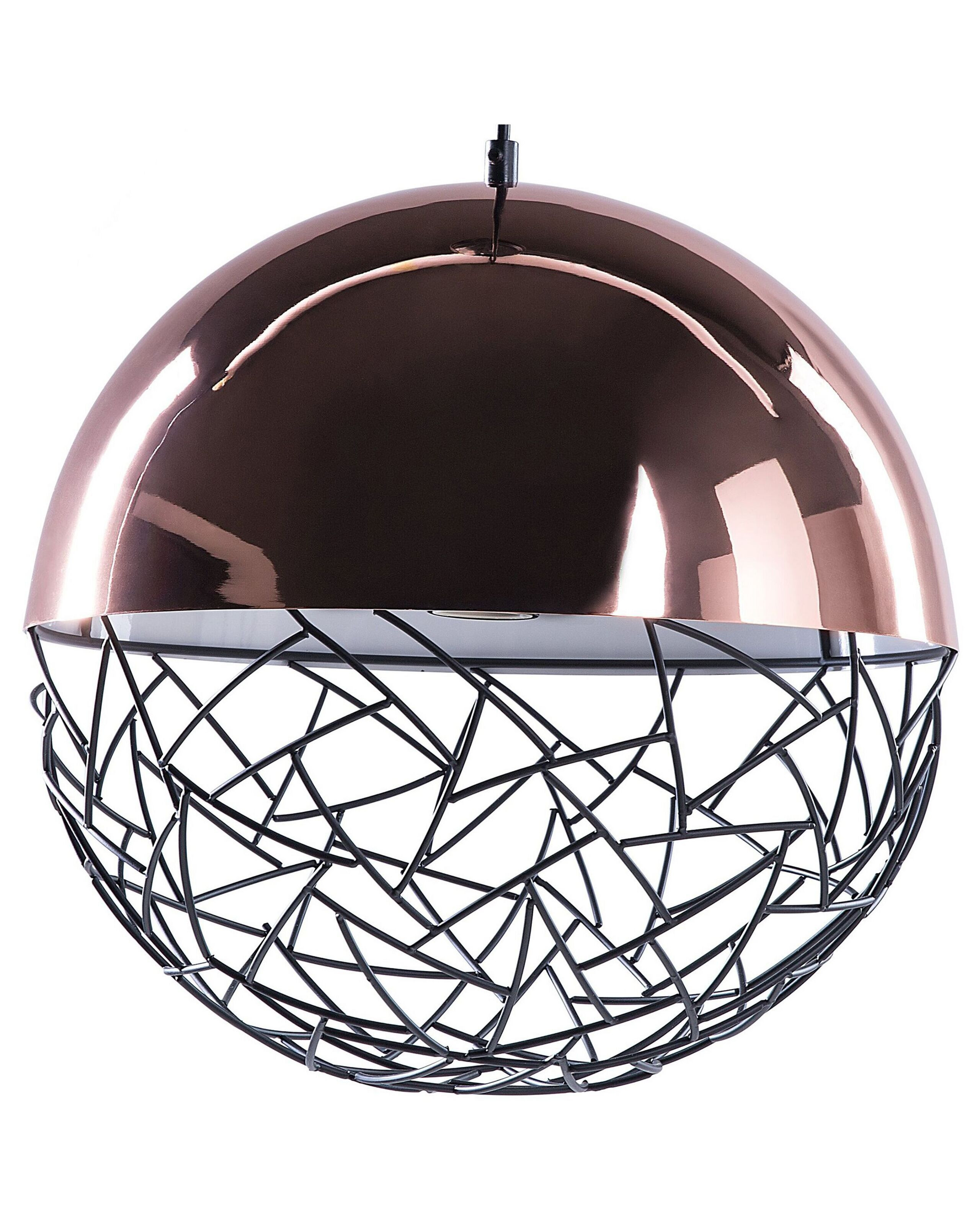 Lampa wisząca metalowa kula miedziana