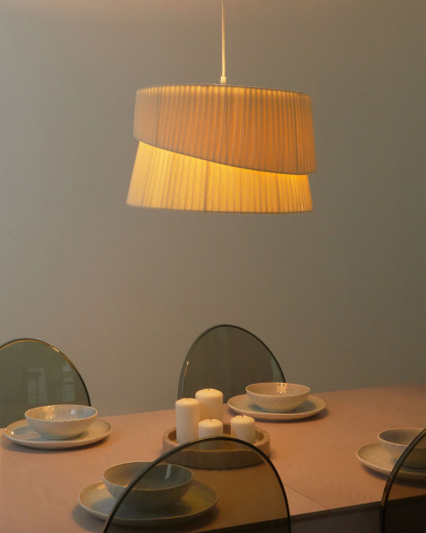 Lampa wisząca materiałowa elana beżowa