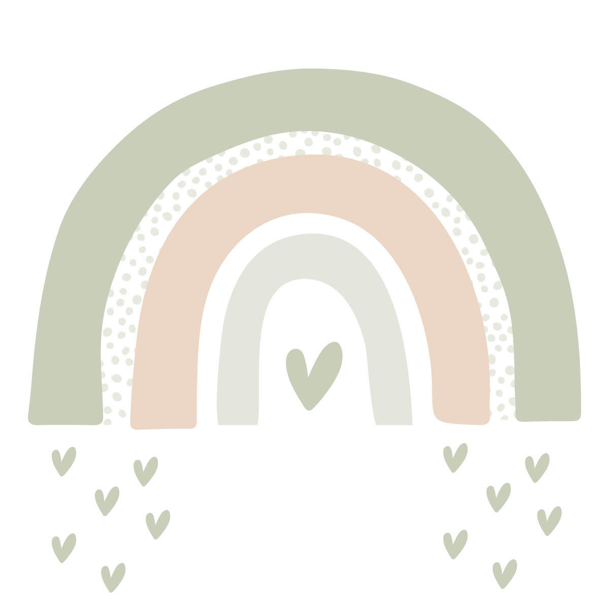 RAINBOWS1 - Stickers muraux en vinyle arc en ciel vert et beige