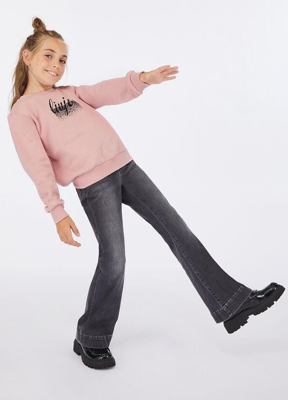 Felpa in cotone con logo