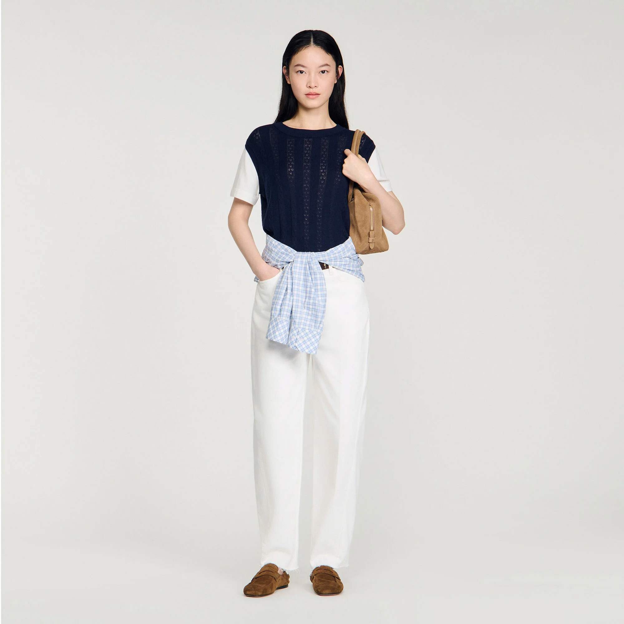 Pull en maille pointelle