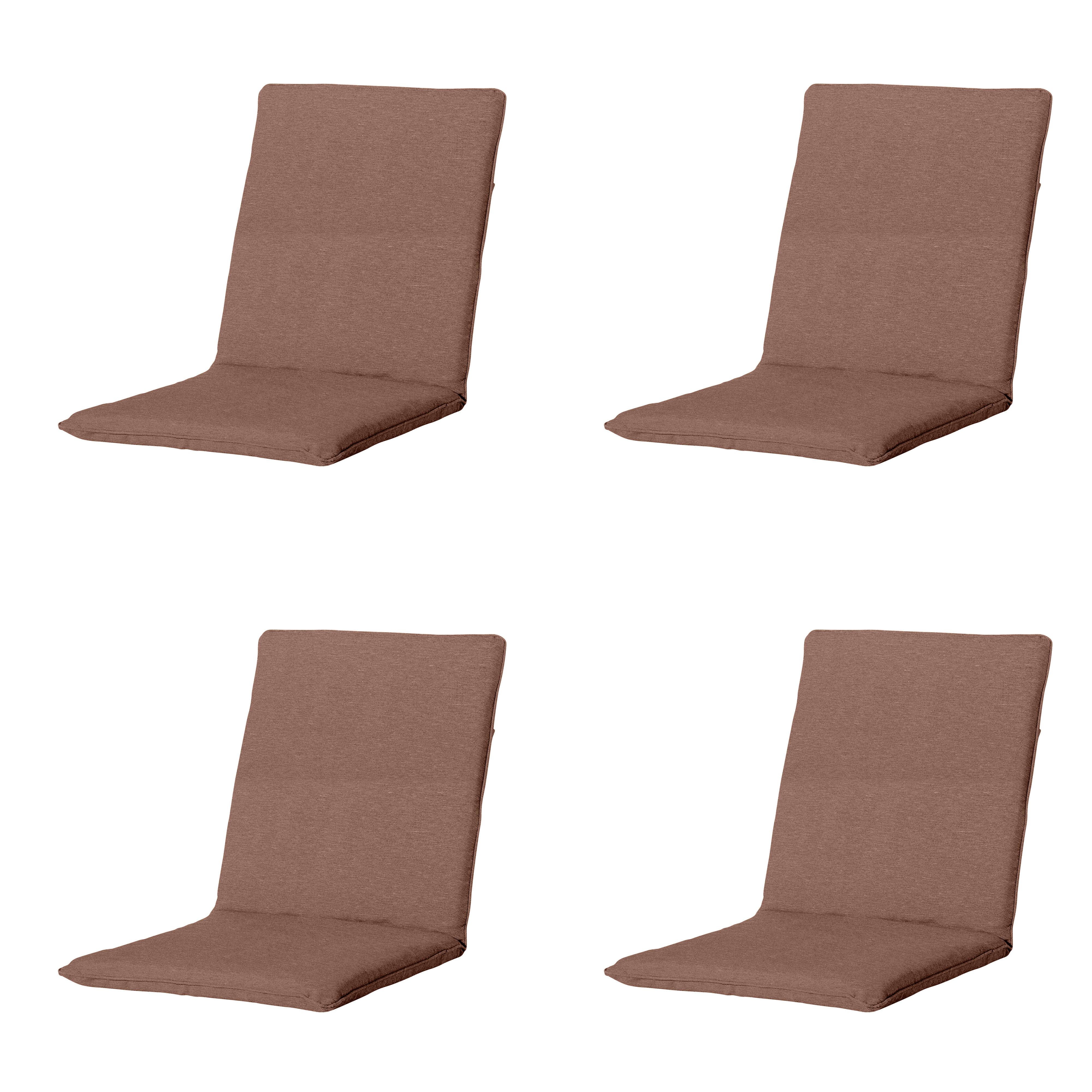 Madison stapelstoelkussen Panama - bruin - 97x49x5cm - set van 4