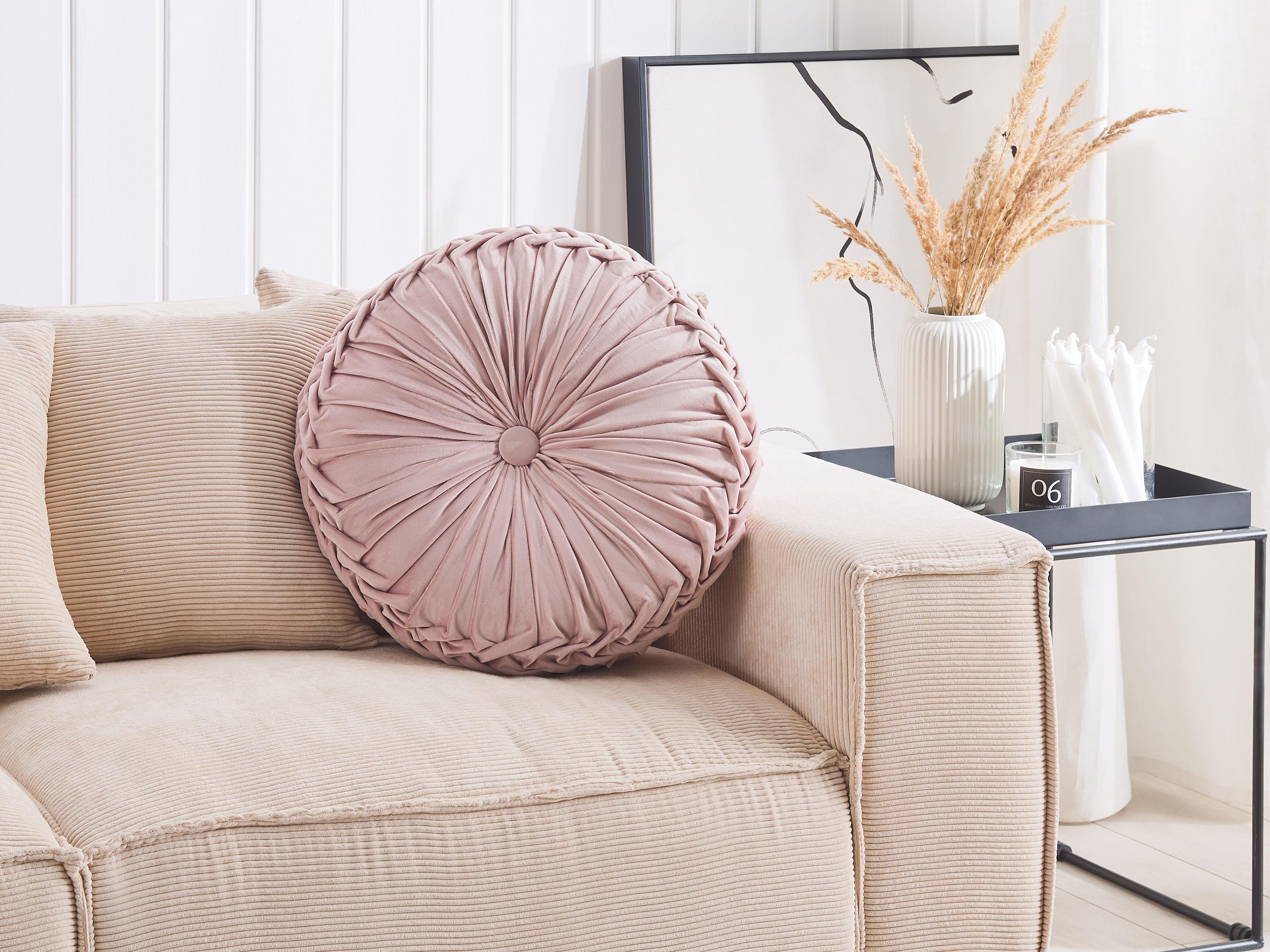 Throw Cushion UDALA 40 x 40 cm Pink Solid
