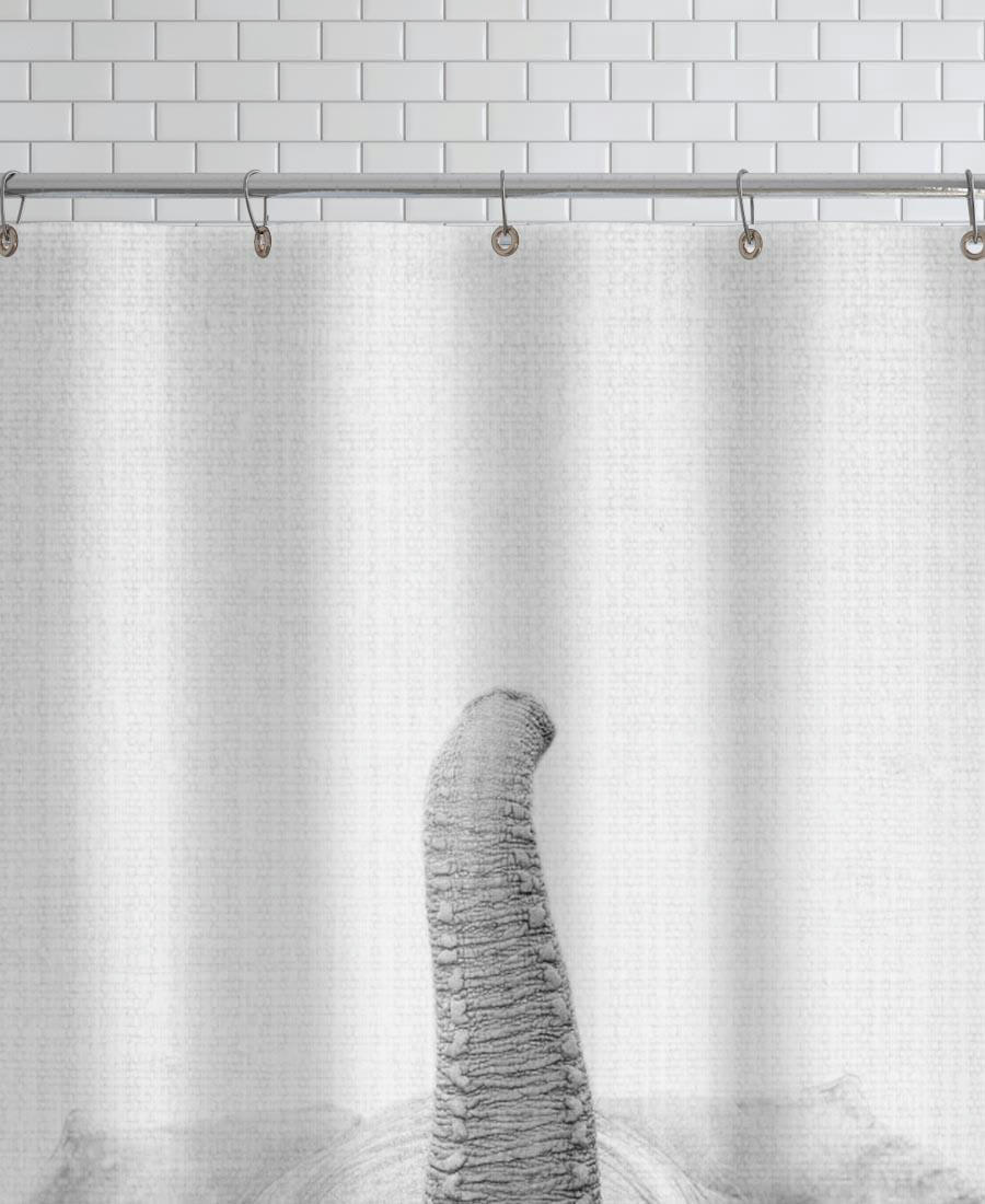 PRINT 50 - Rideau de douche en polyester en blanc & noir 150x200