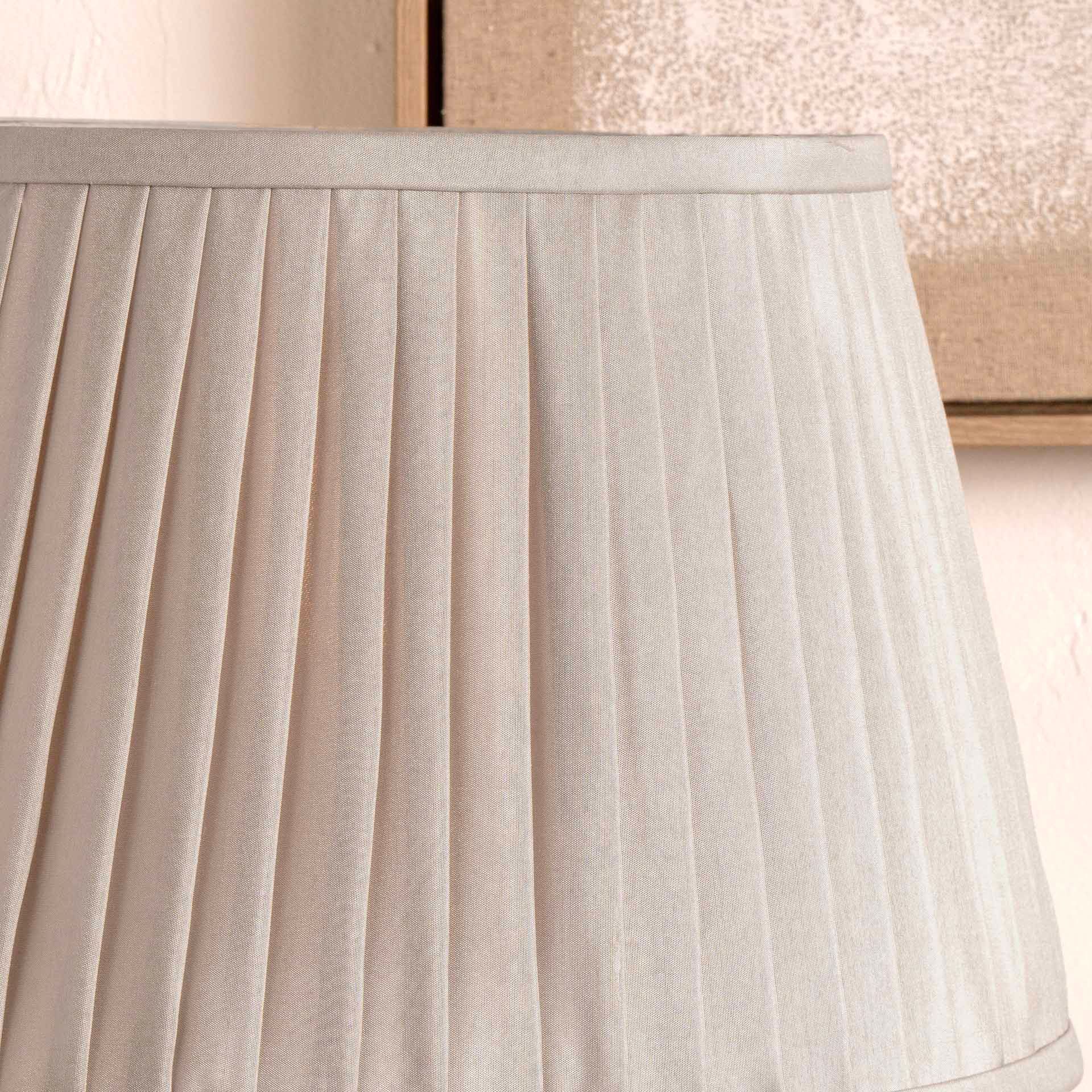 Ruma Taupe Knife Pleat Lamp Shade Tapered Faux Silk Shade for Table Lamps and Floor Lamps
