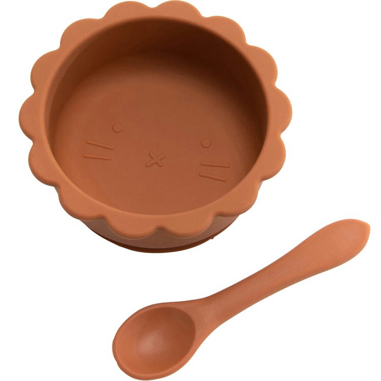 - Bol ventouse avec cuillère en silicone safran