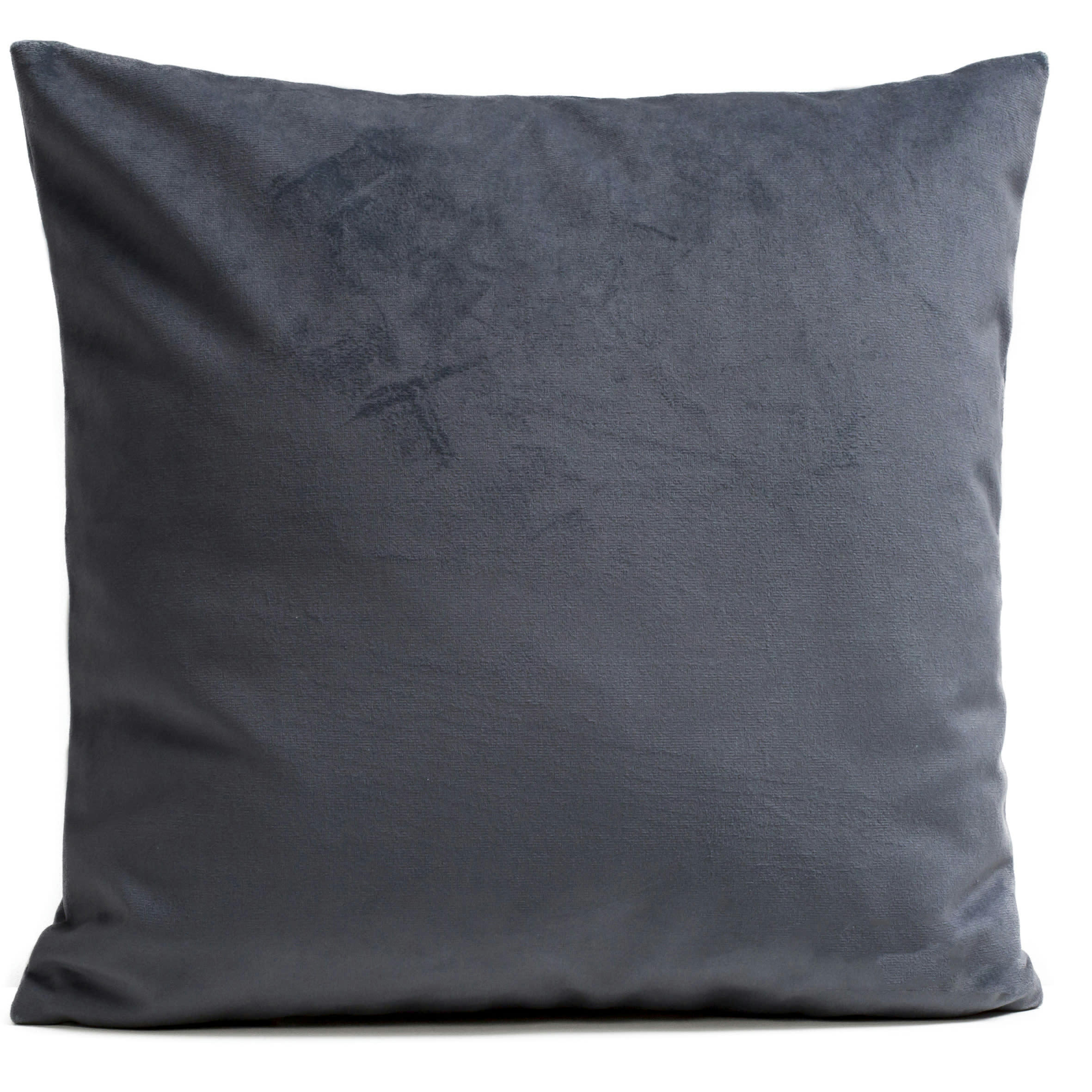 - Coussin uni  suédine gris 40x40cm