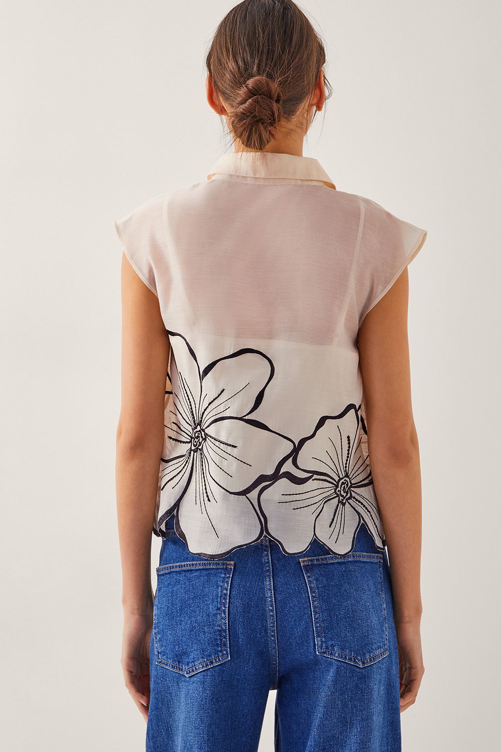 Monsoon Bridget Floral Shirt Ivory