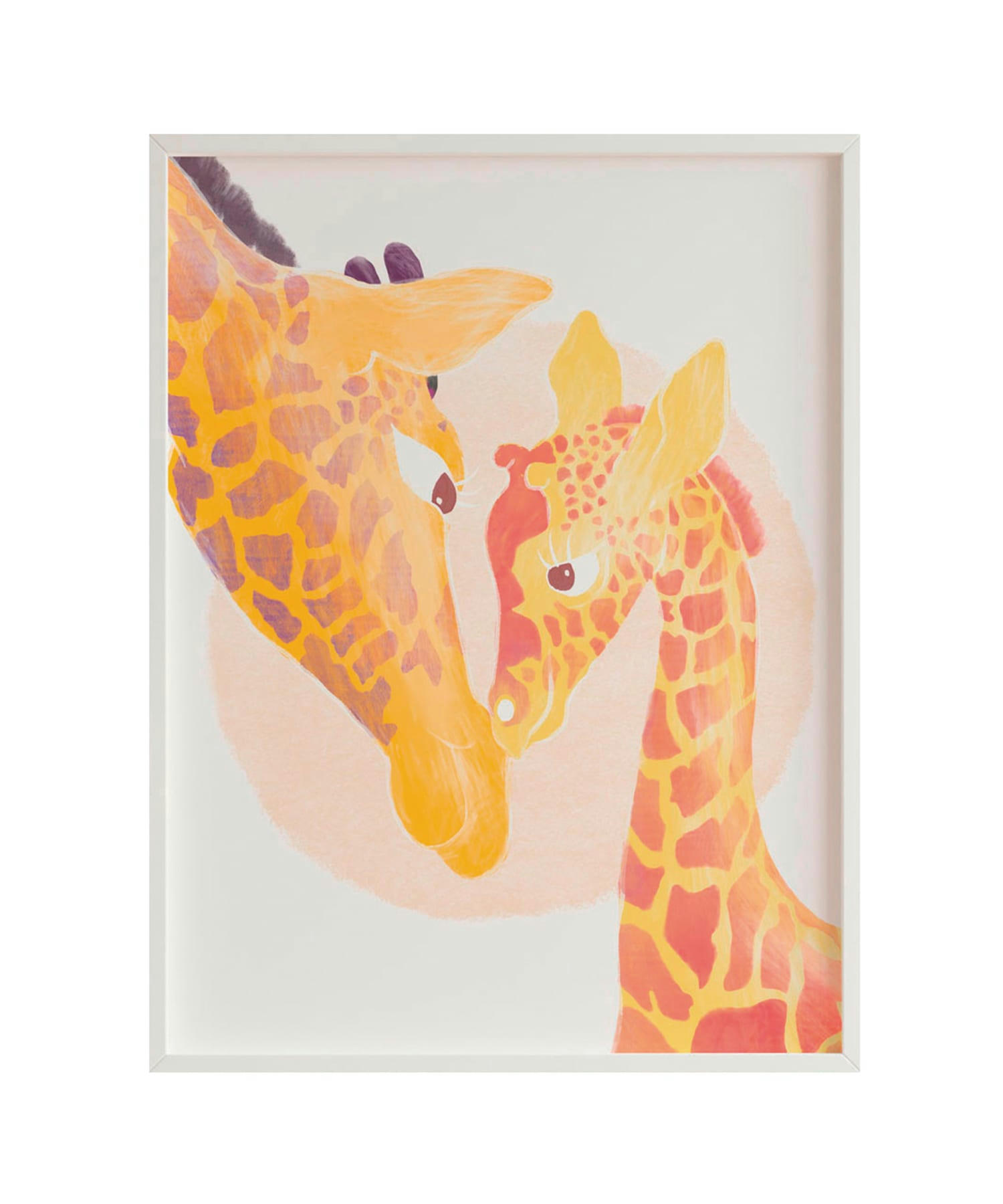 DECOWALL - Impression de girafe fantasy encadrée en bois blanc 43X33 cm