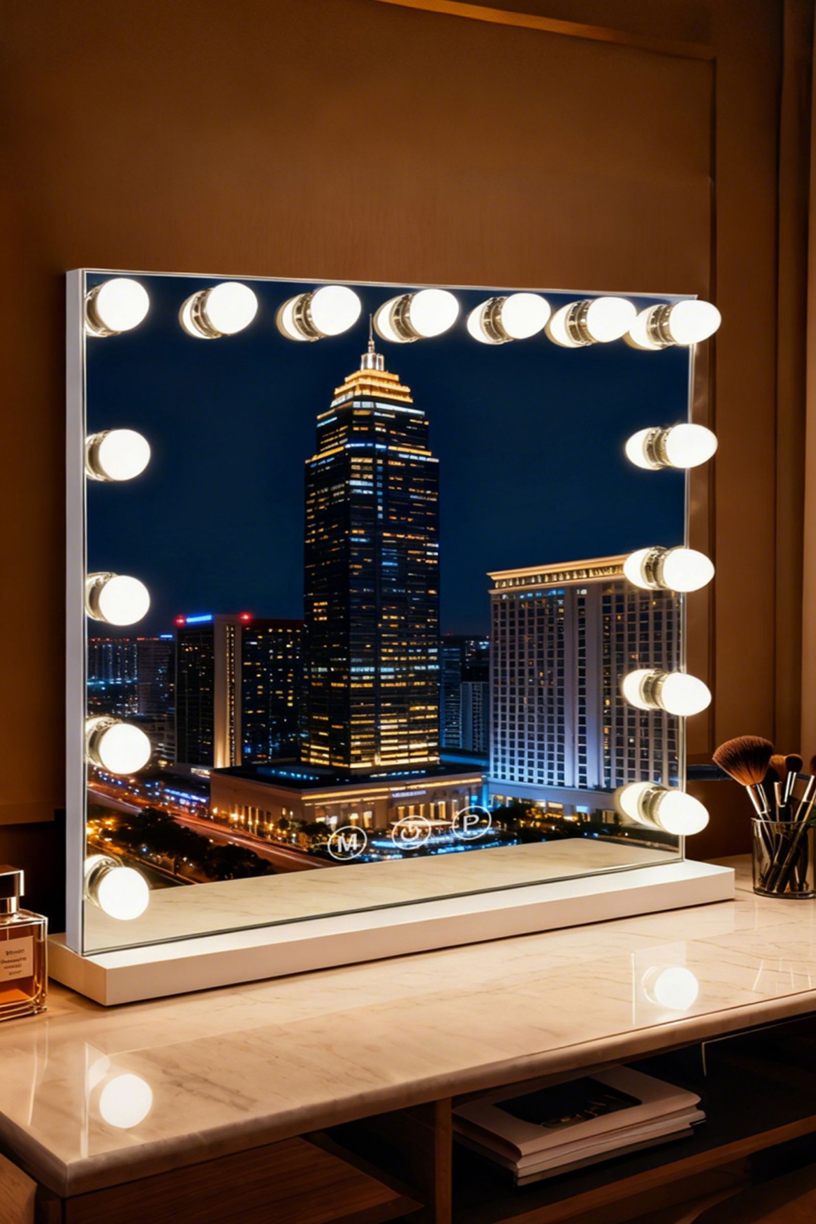 INMTFEI Hollywood Vanity Mirror with 15 Dimmable LED Bulbs,Touch Control,Tabletop
