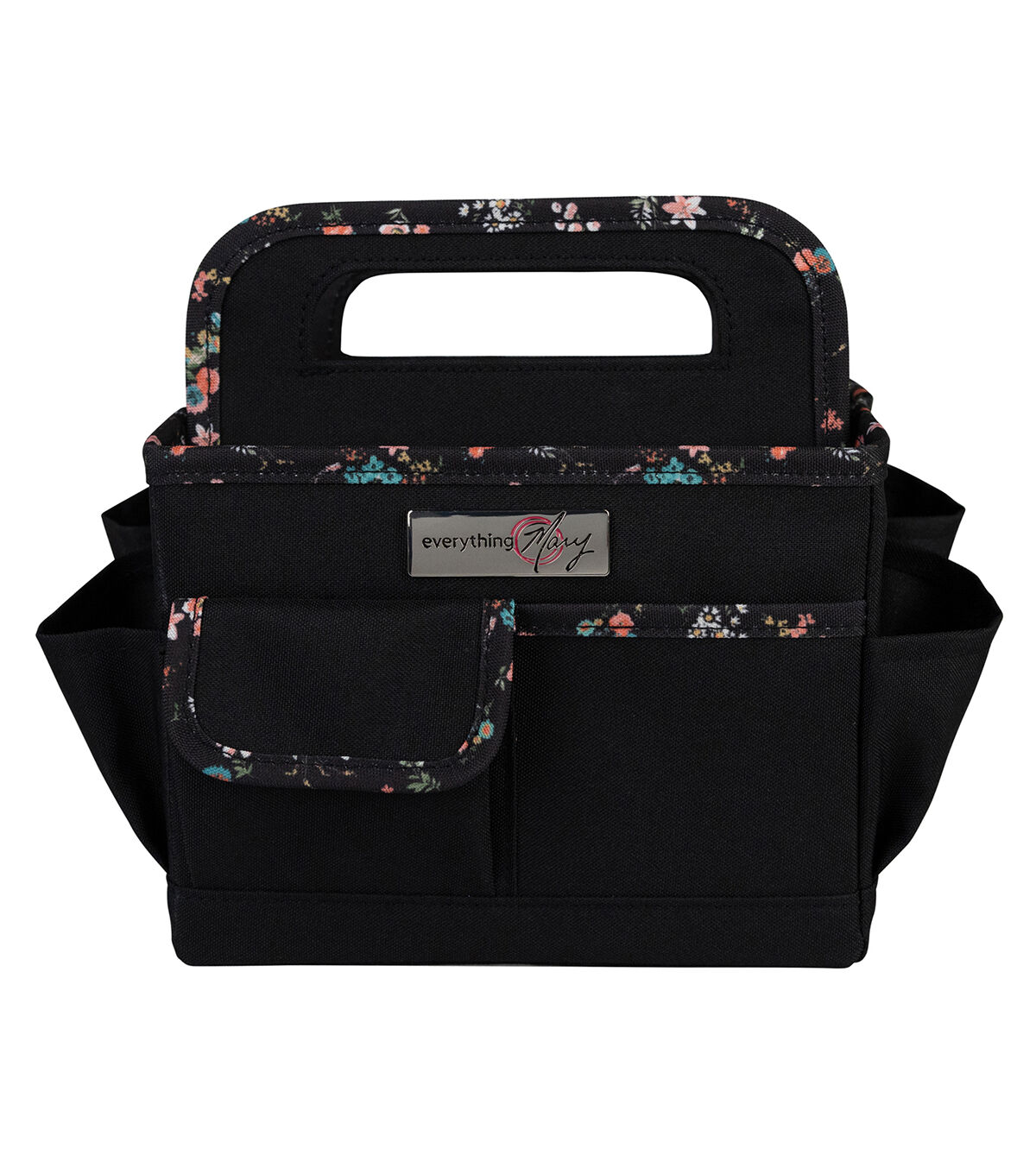 Everything Mary 9 Floral on Black Collapsible Craft Caddy