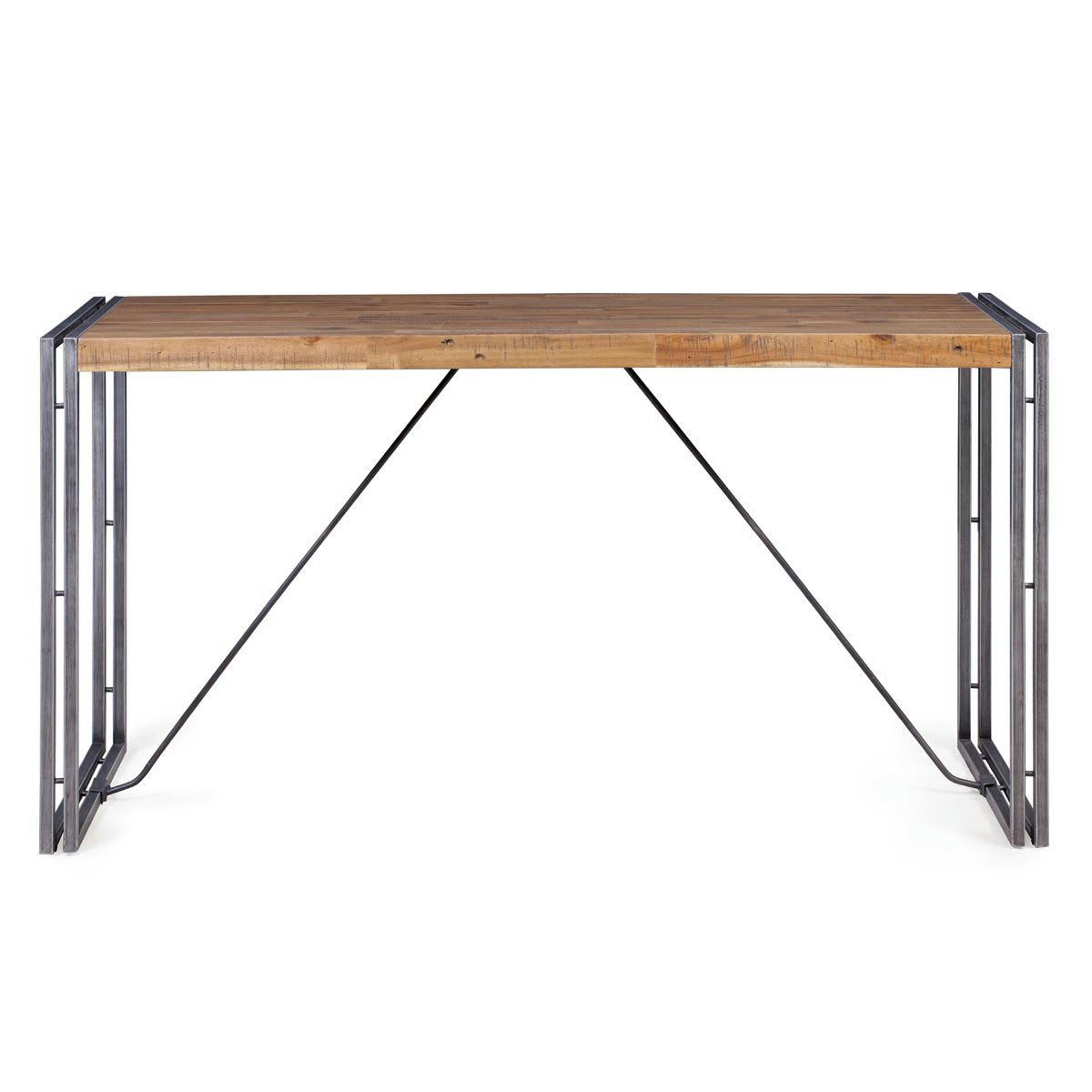 OMEGA - Table repas métal et bois 140 x 60 cm